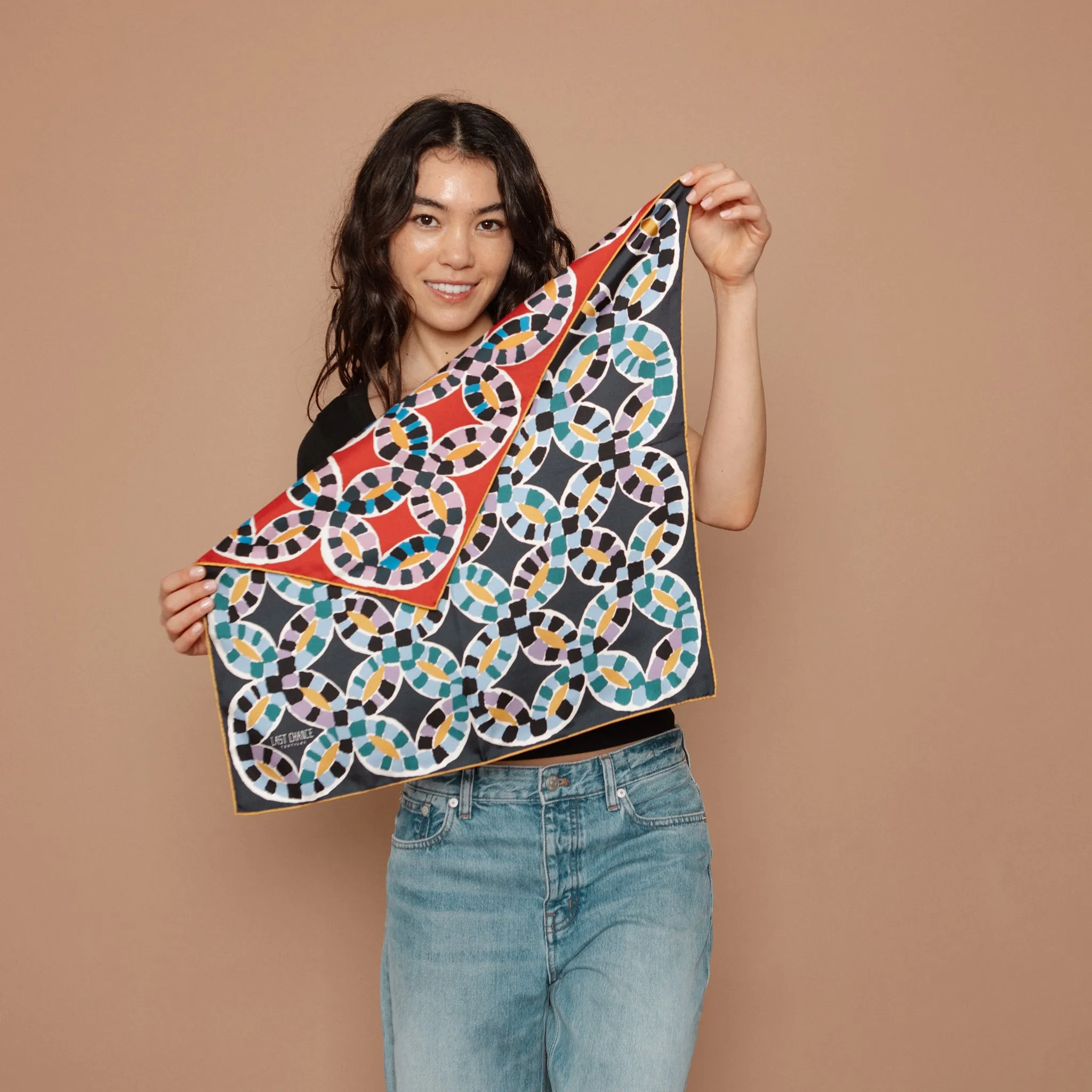 Twofer Silk Scarf - Rings Quilt sold by Last Chance Textiles product image thumbnail 3