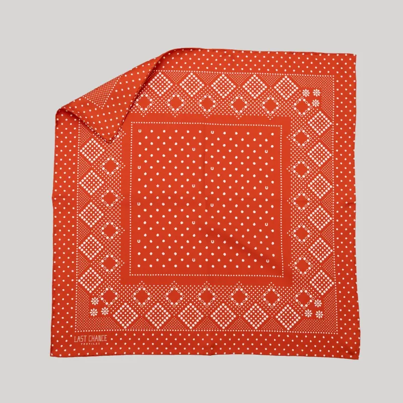 Silk Twill Scarf - Daisy in Chili sold by Last Chance Textiles