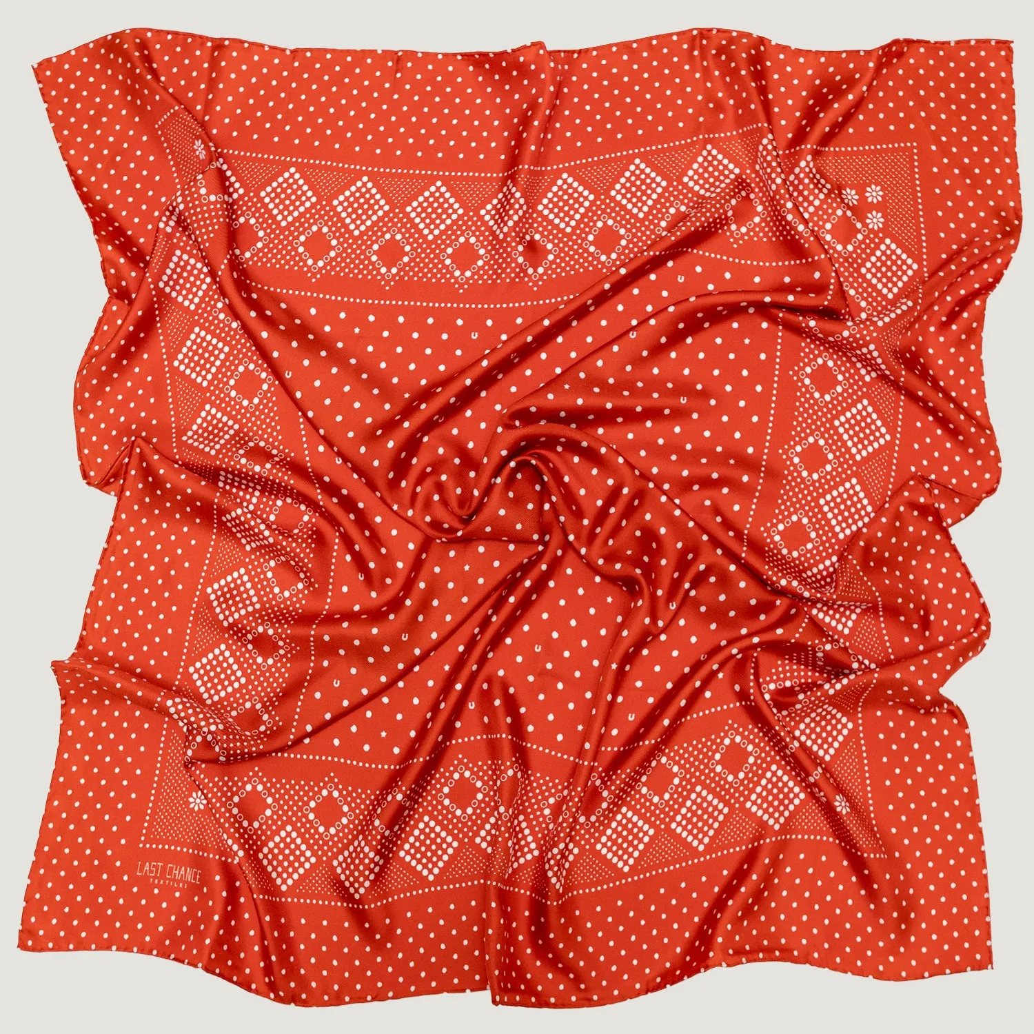 Silk Twill Scarf - Daisy in Chili sold by Last Chance Textiles product image thumbnail 5