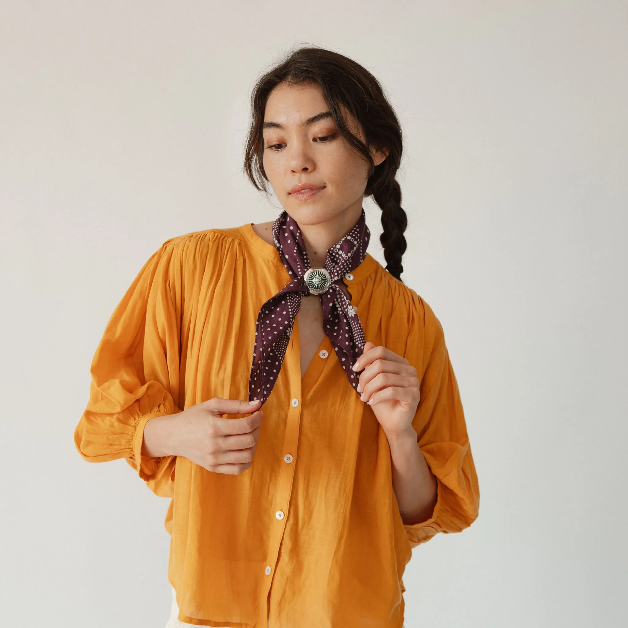 Cotton Daisy Bandana | Plum sold by Last Chance Textiles product image thumbnail 3