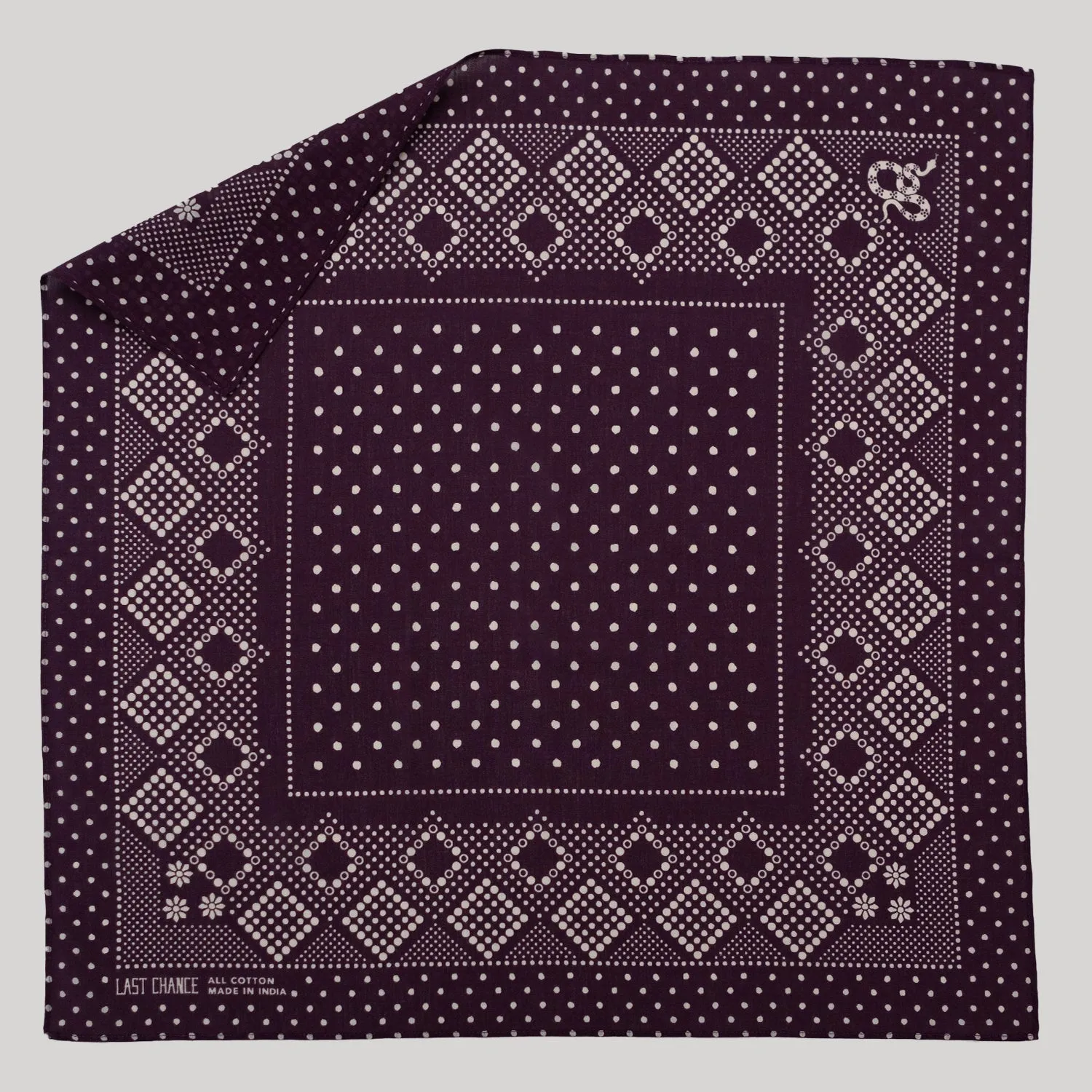 Cotton Daisy Bandana | Plum sold by Last Chance Textiles