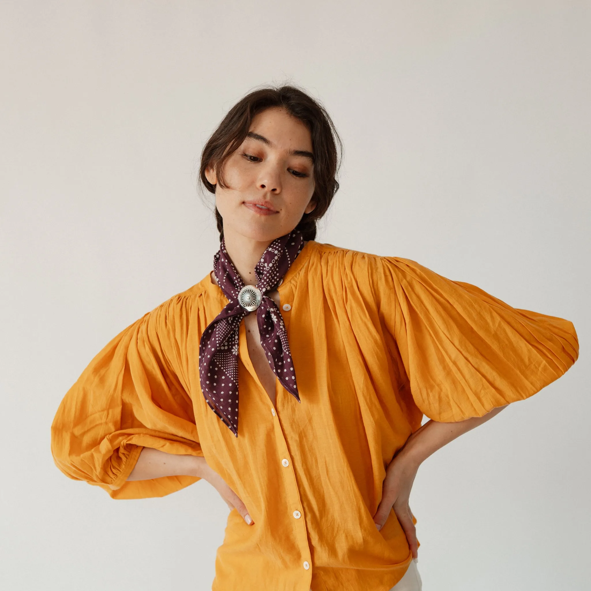 Cotton Daisy Bandana | Plum sold by Last Chance Textiles product image thumbnail 2