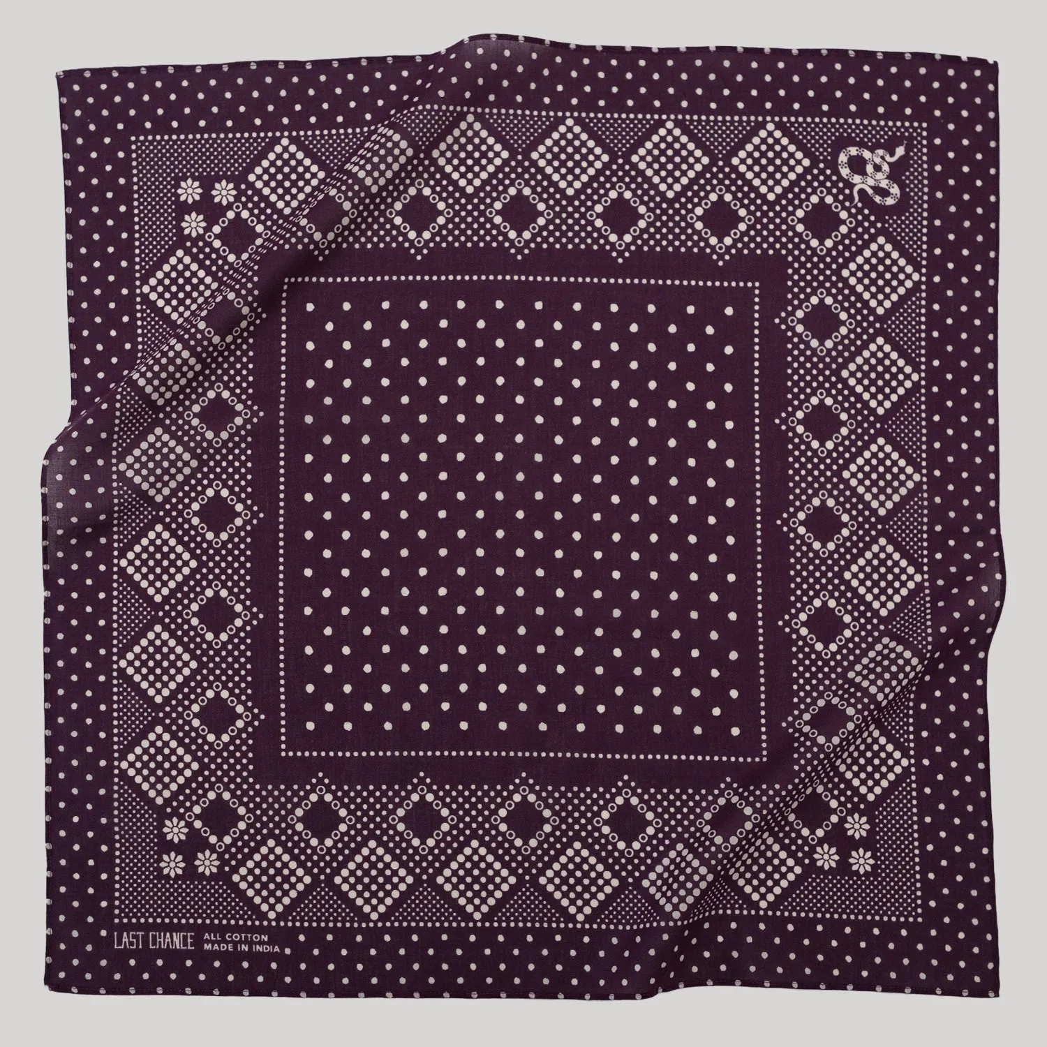 Cotton Daisy Bandana | Plum sold by Last Chance Textiles product image thumbnail 4