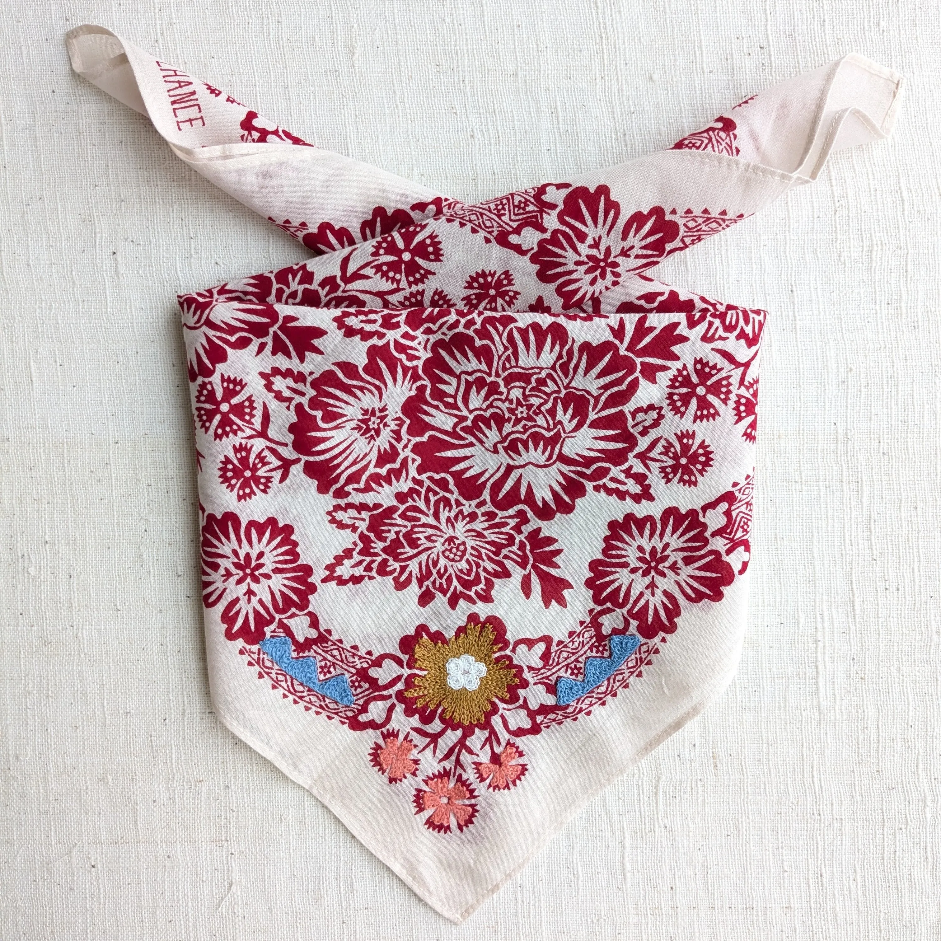 Embroidered Cotton Bandana | Sand sold by Last Chance Textiles product image thumbnail 2