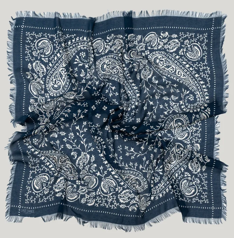 Big Honcho Bandana - Paisley in Navy made by Last Chance Textiles