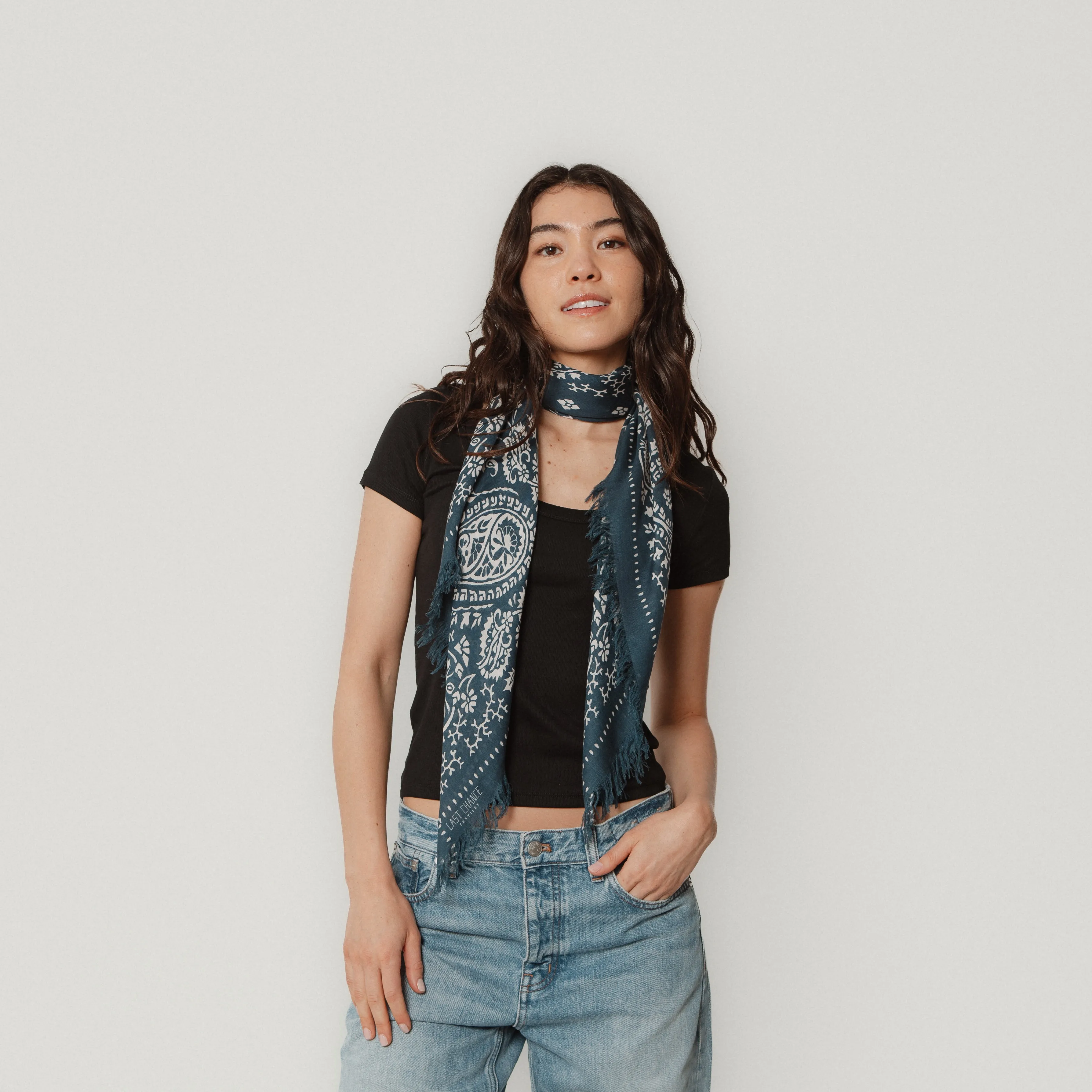 Big Honcho Bandana - Paisley in Navy sold by Last Chance Textiles product image thumbnail 2