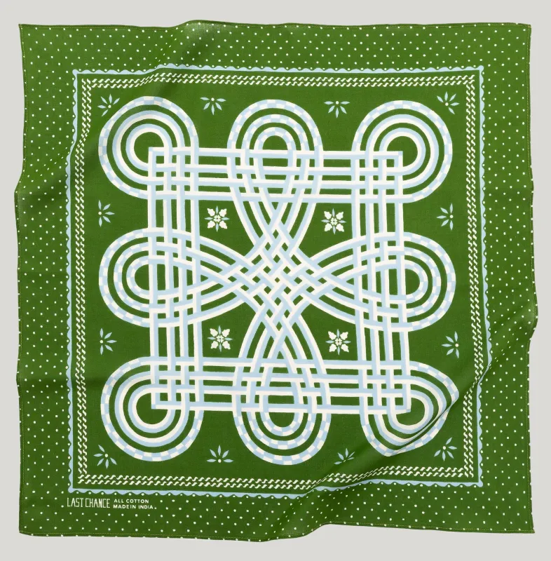 Cotton Love Knot Bandana | Olive sold by Last Chance Textiles