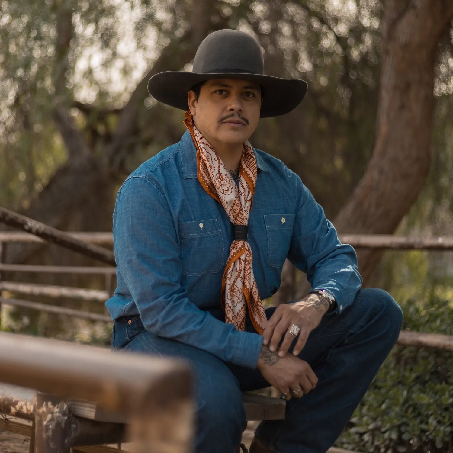 Silk Twill Scarf - Ramble in Sandstone sold by Last Chance Textiles product image thumbnail 2