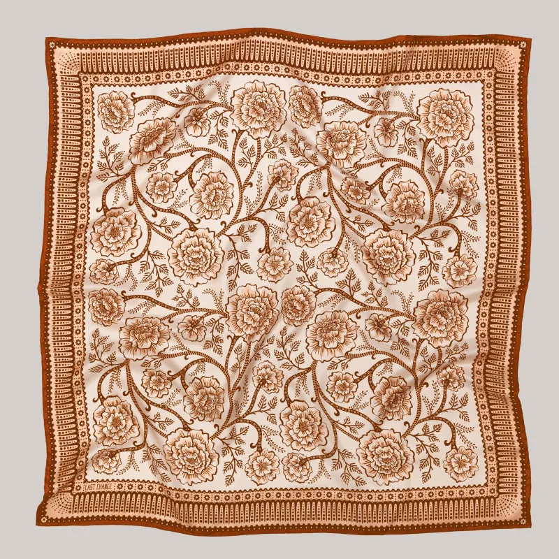 Silk Twill Scarf - Ramble in Sandstone sold by Last Chance Textiles