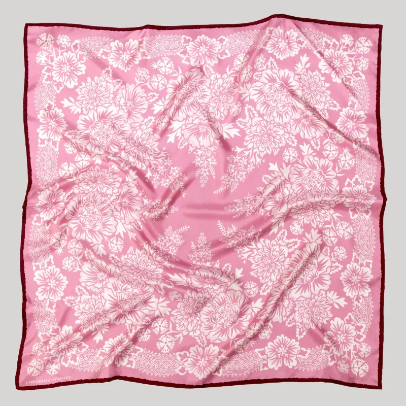 Silk Twill Scarf - Blossom in Rose Pink sold by Last Chance Textiles