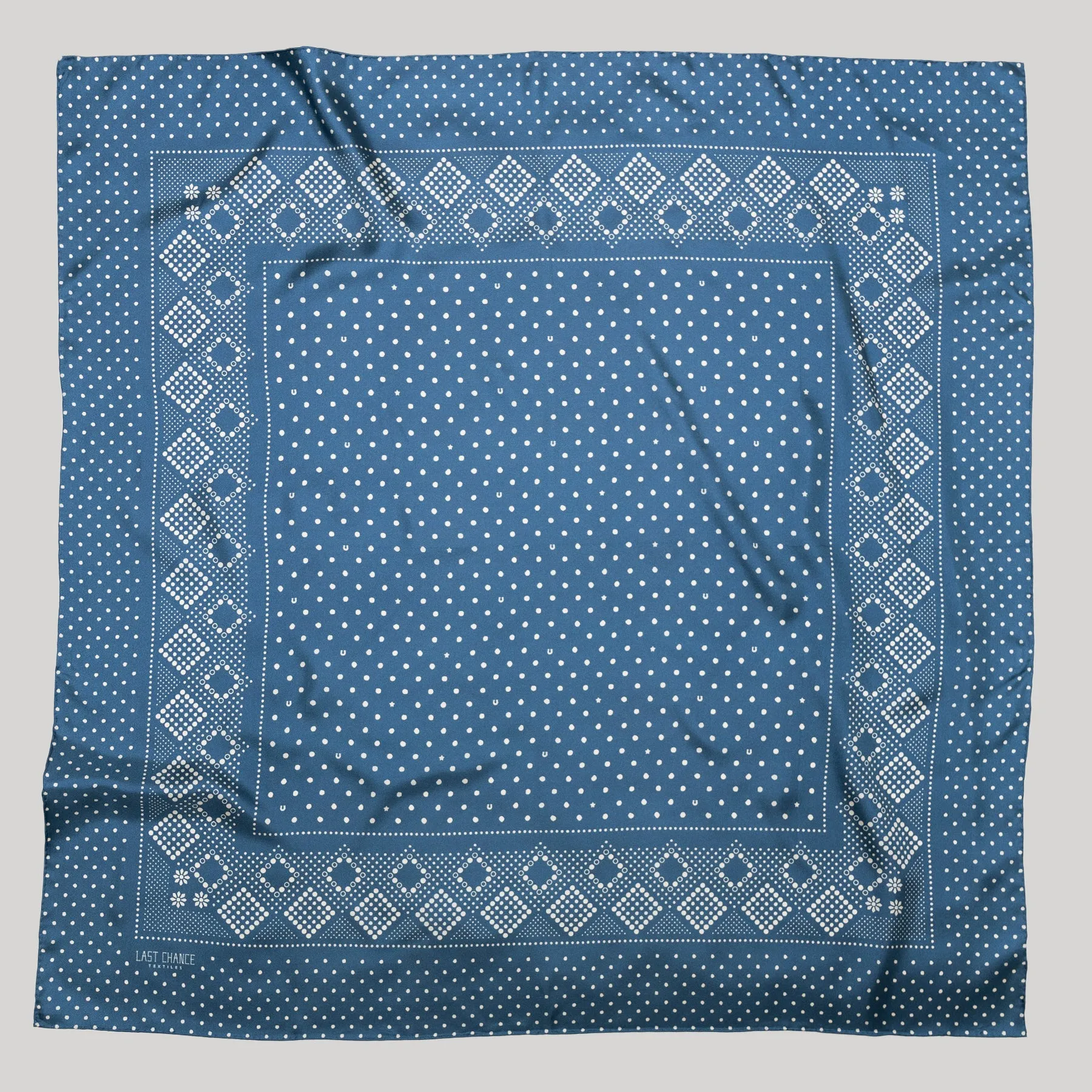 Silk Twill Scarf - Daisy in Denim Blue sold by Last Chance Textiles