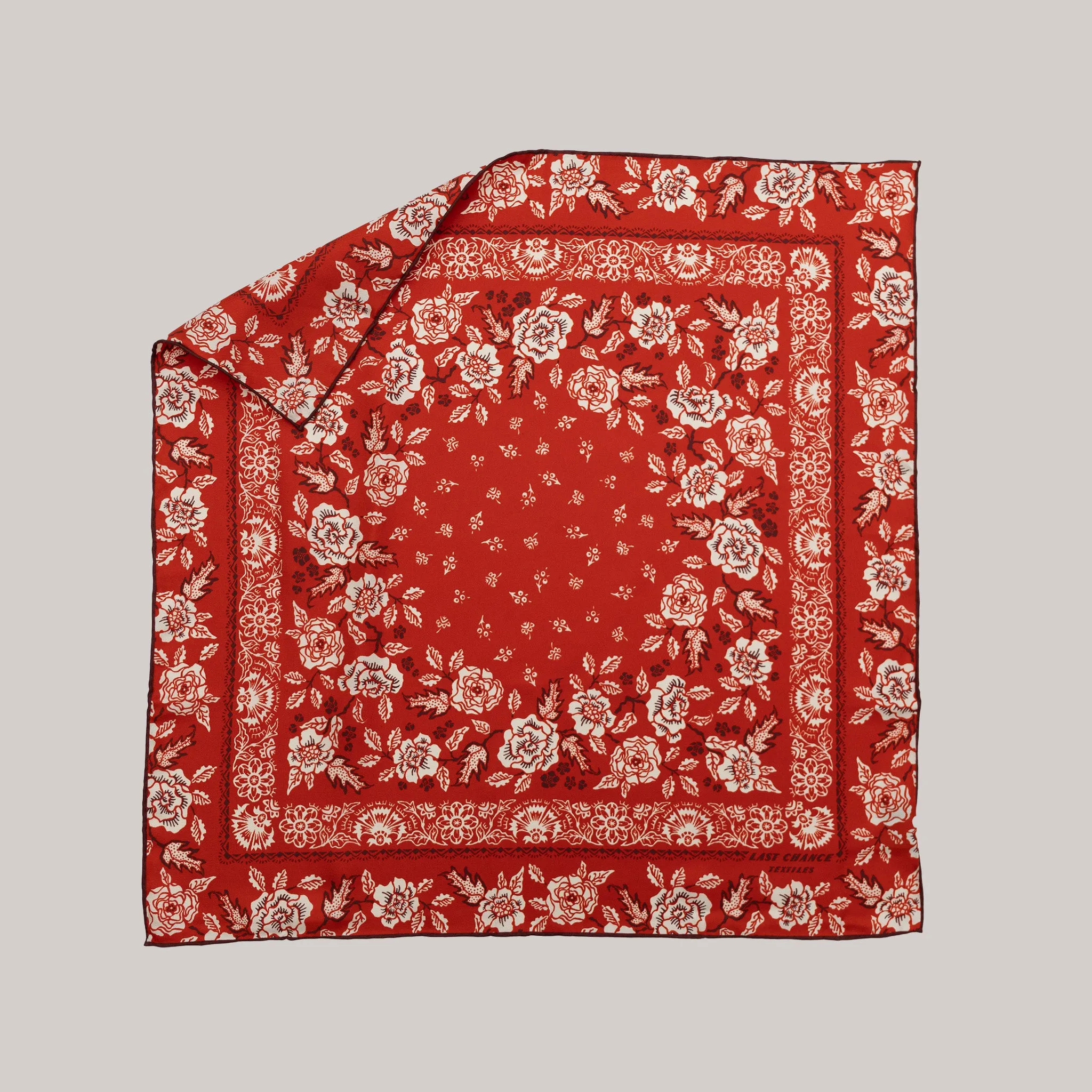 Silk Twill Scarf - Rosey in Red Hot sold by Last Chance Textiles product image thumbnail 3