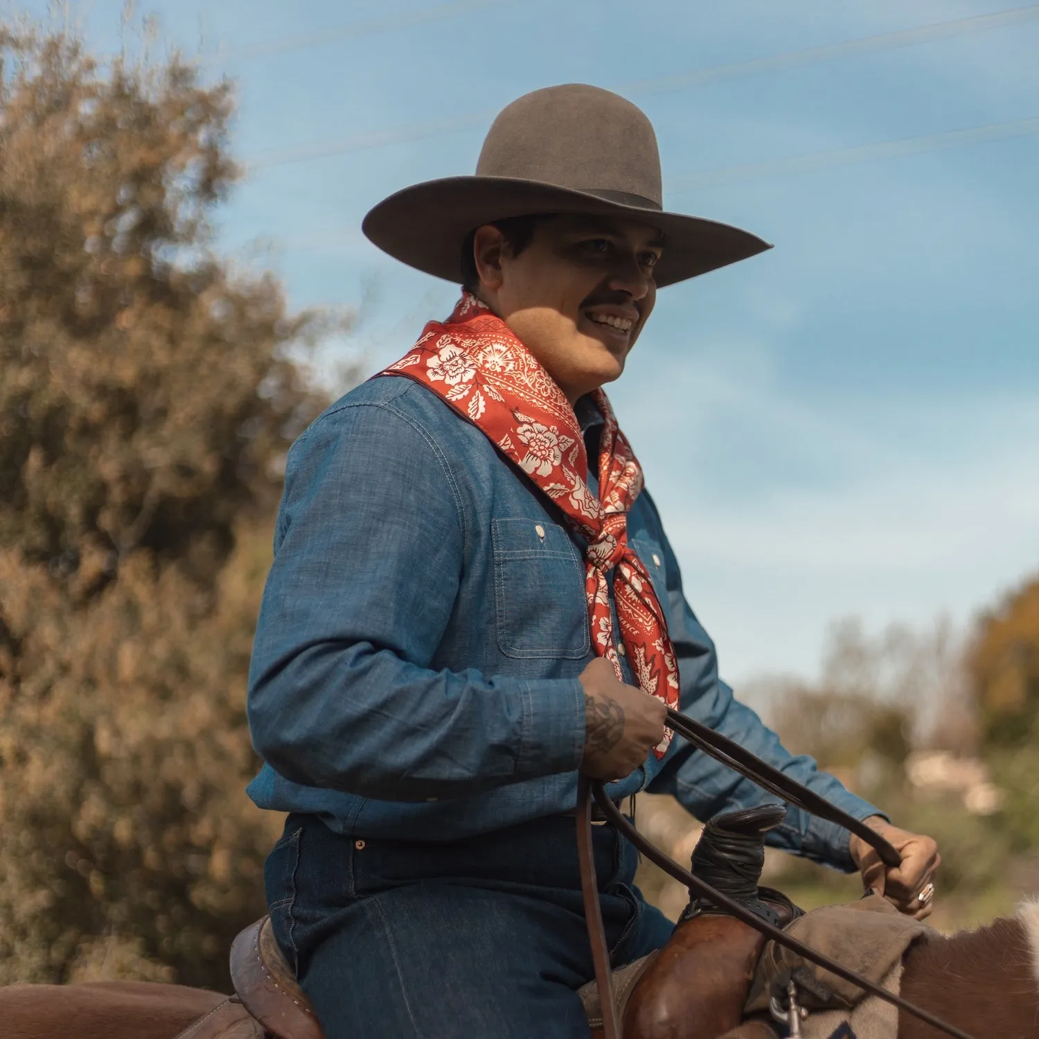 Silk Twill Scarf - Rosey in Red Hot sold by Last Chance Textiles product image thumbnail 2
