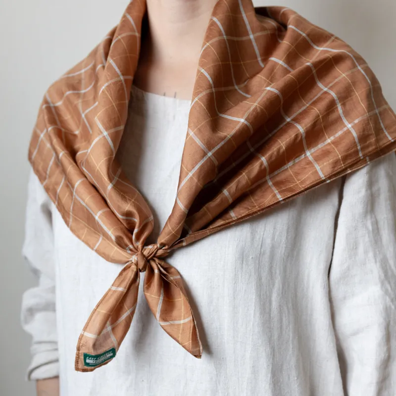 Light Silk Cowboy Scarf - Odel in Tobacco made by Last Chance Textiles