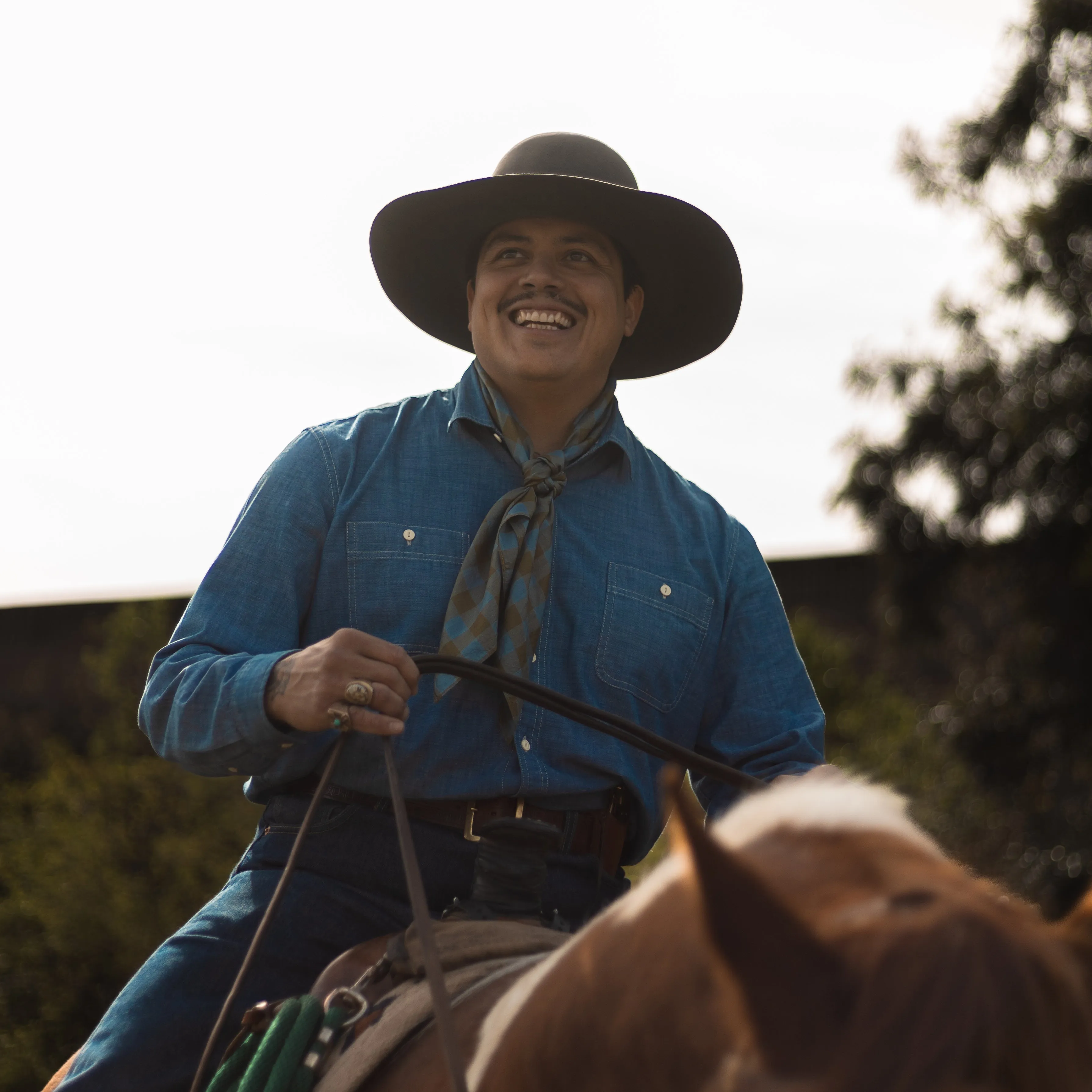 Light Silk Cowboy Scarf - Guthrie in Forest sold by Last Chance Textiles product image thumbnail 2