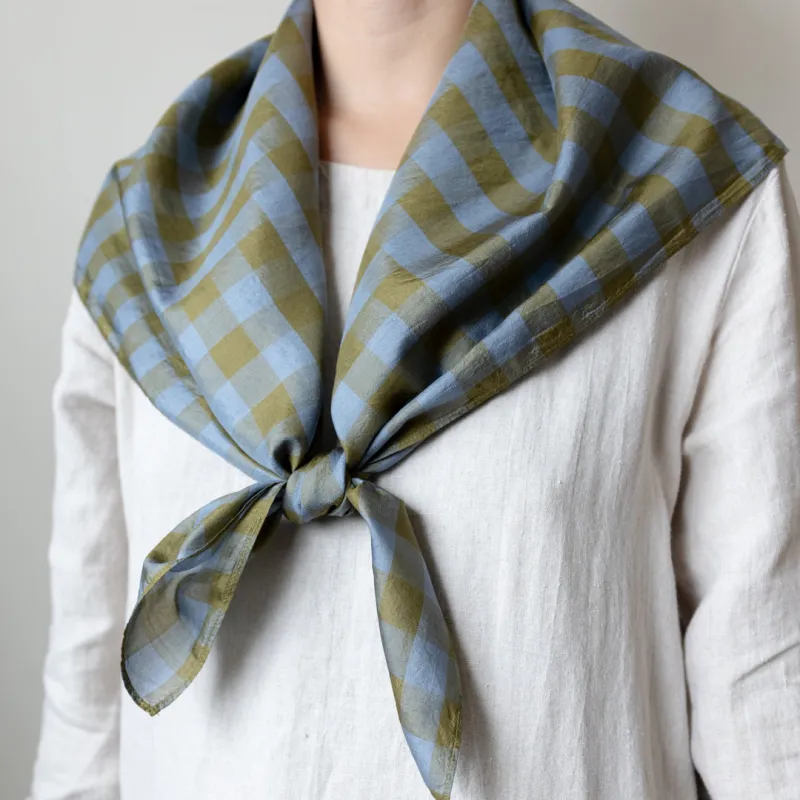 Light Silk Cowboy Scarf - Guthrie in Forest made by Last Chance Textiles