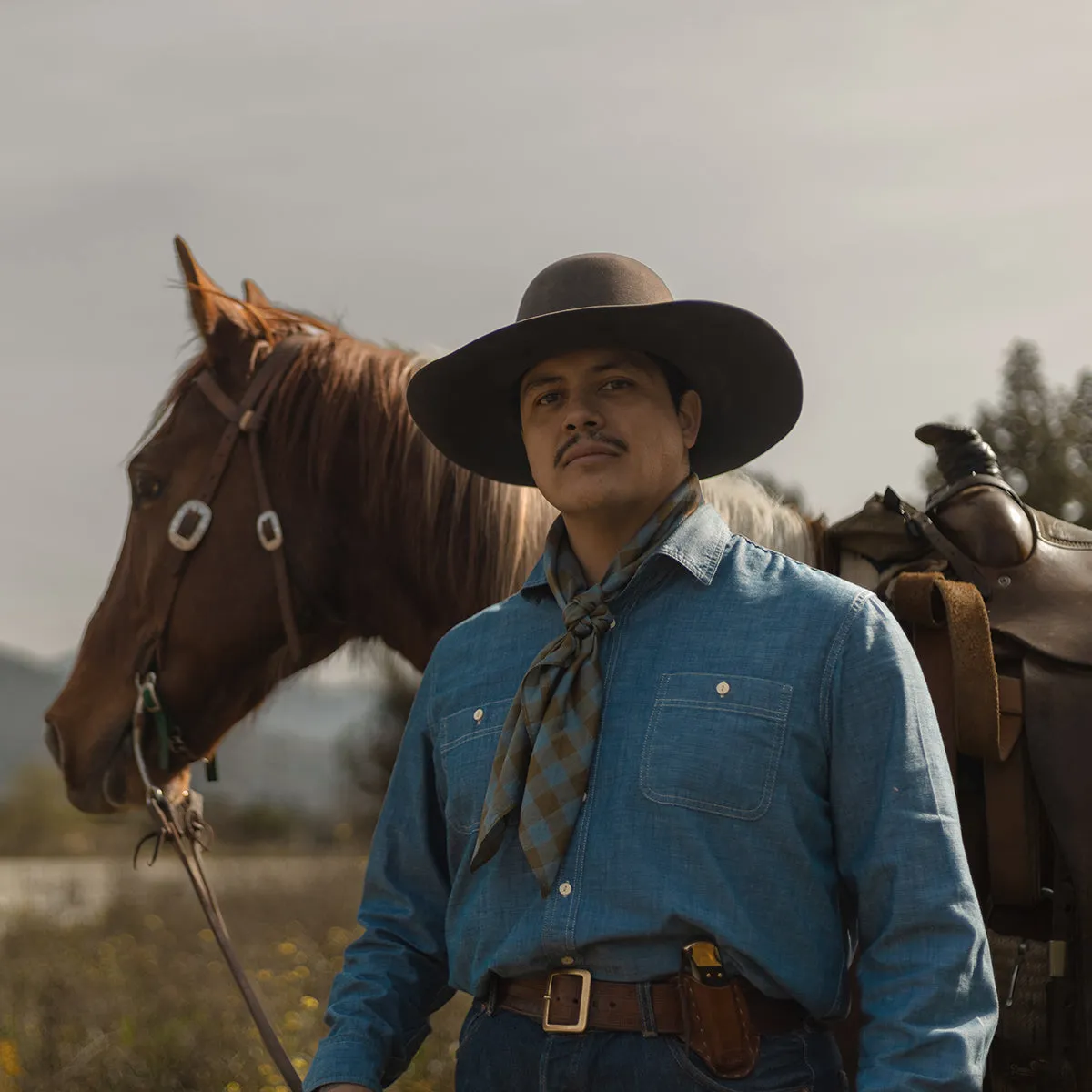 Light Silk Cowboy Scarf - Guthrie in Forest sold by Last Chance Textiles product image thumbnail 3