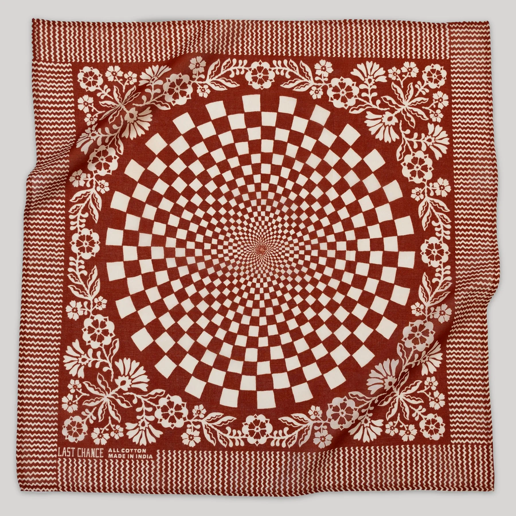 Cotton Sundial Bandana | Chili sold by Last Chance Textiles