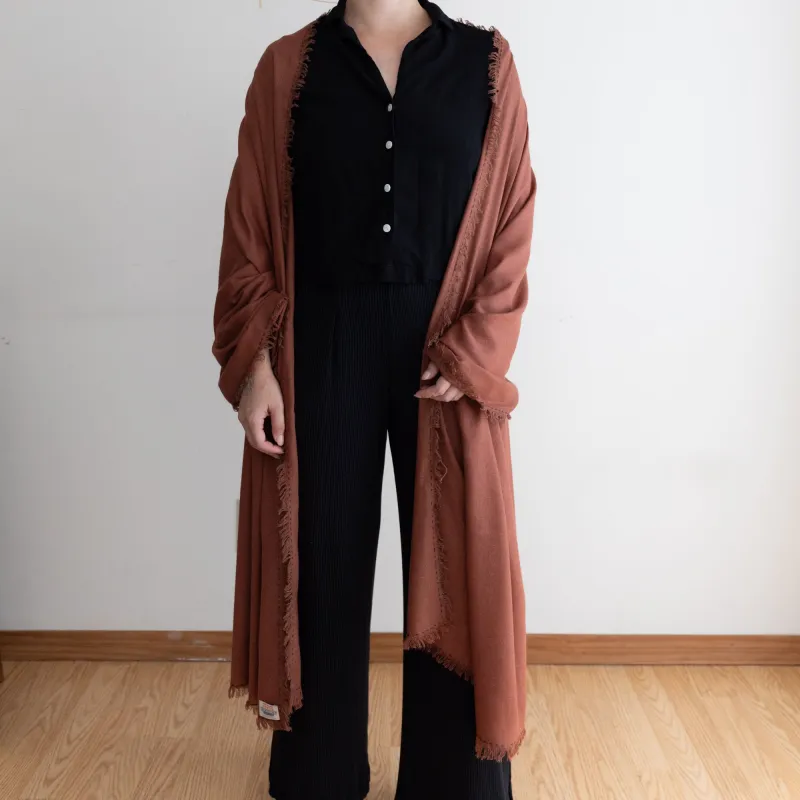 Silk Noil Wrap Scarf | Redwood sold by Last Chance Textiles