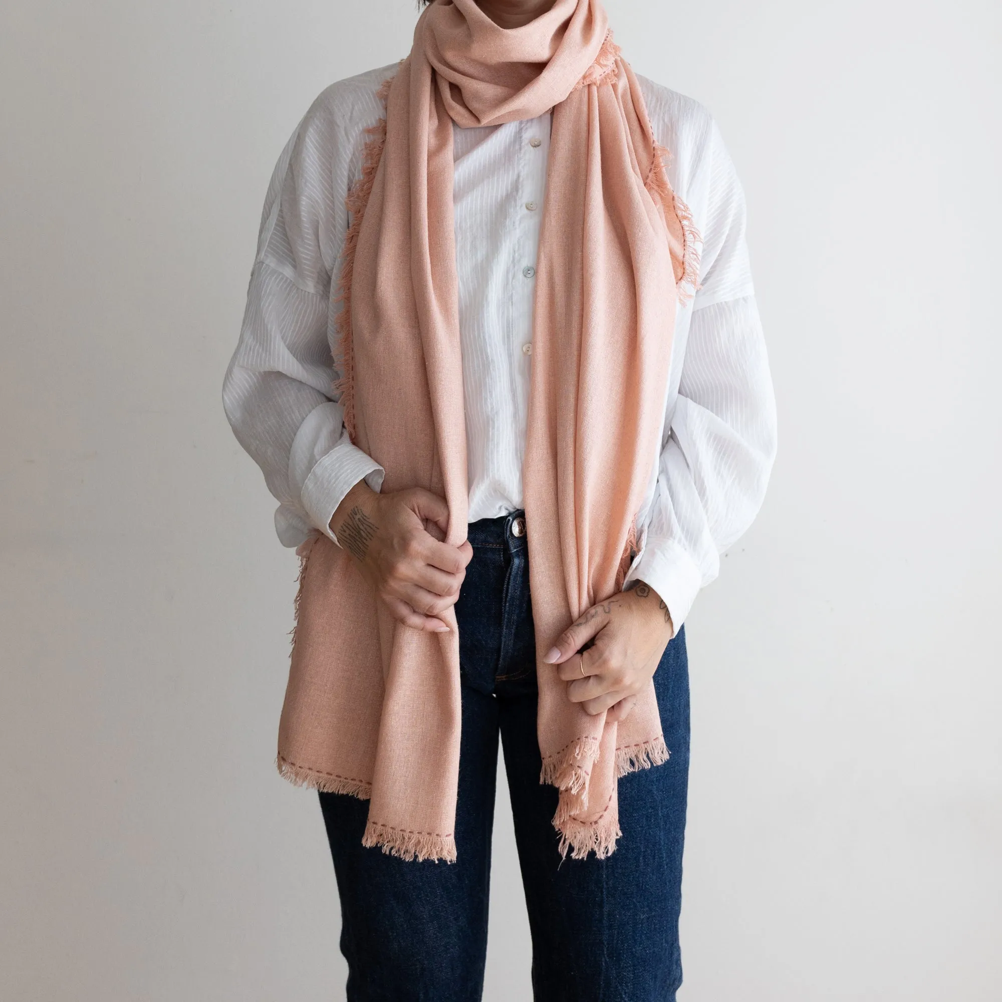 Silk Noil Wrap Scarf | Ash Pink sold by Last Chance Textiles product image thumbnail 5