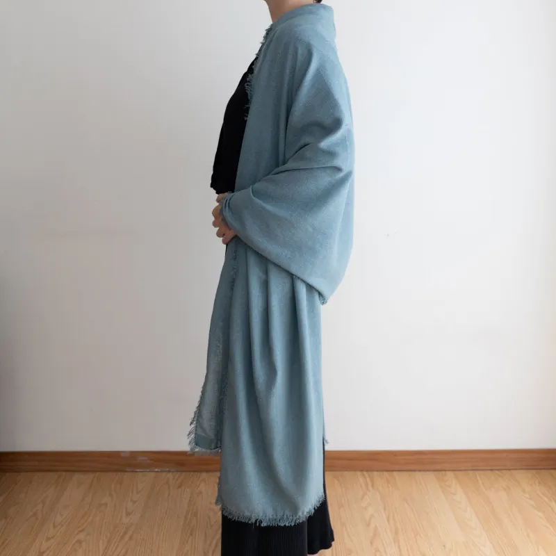 Silk Noil Wrap Scarf | Woad Blue sold by Last Chance Textiles