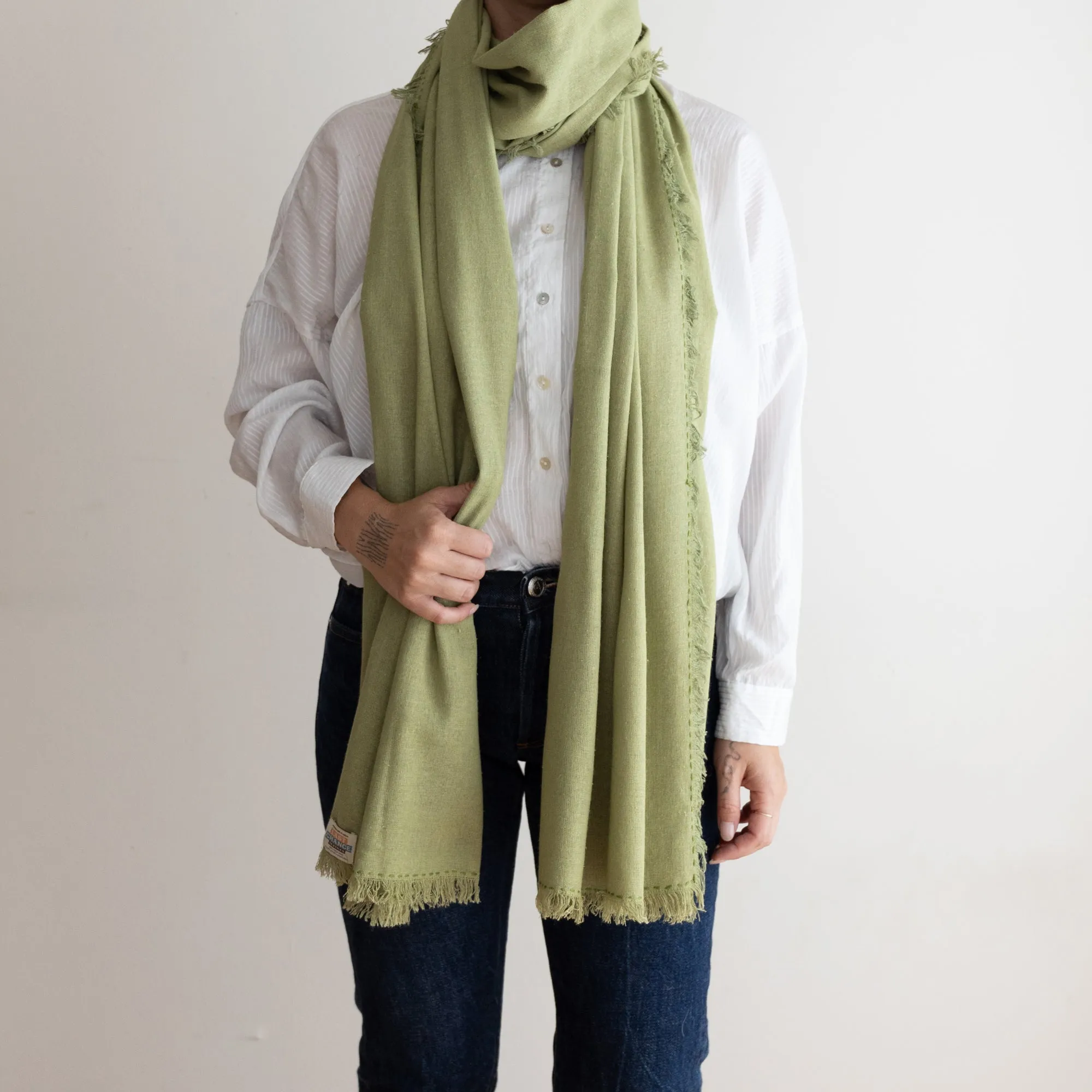 Silk Noil Wrap Scarf | Alfalfa sold by Last Chance Textiles