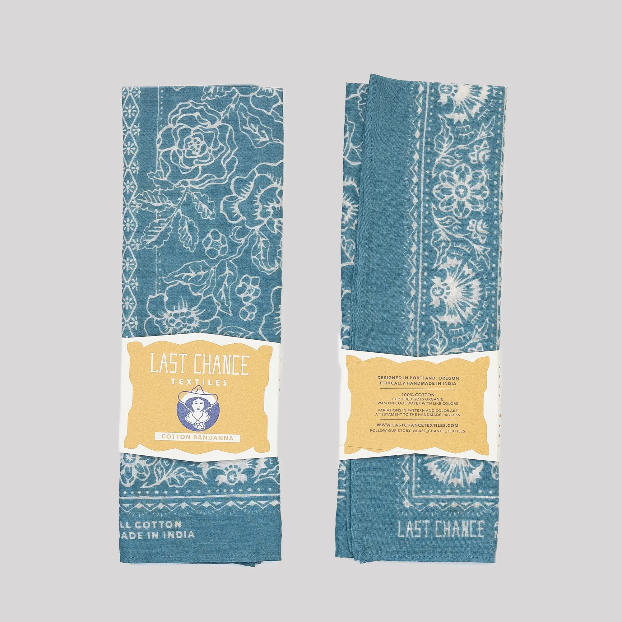 Cotton Rosey Bandana | Faded Blue sold by Last Chance Textiles product image thumbnail 4
