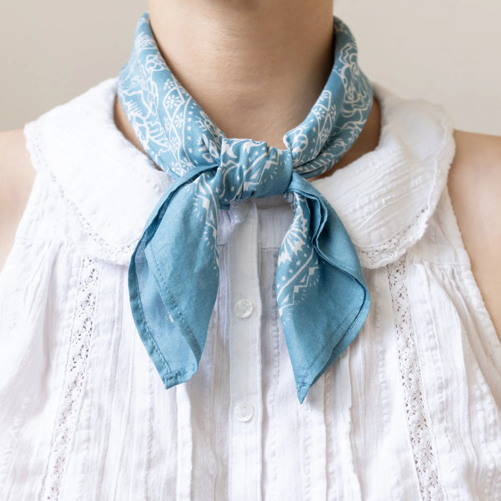Cotton Rosey Bandana | Faded Blue sold by Last Chance Textiles product image thumbnail 2