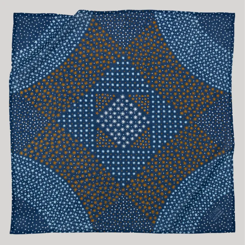 Cotton Starry Bandana | Navy sold by Last Chance Textiles