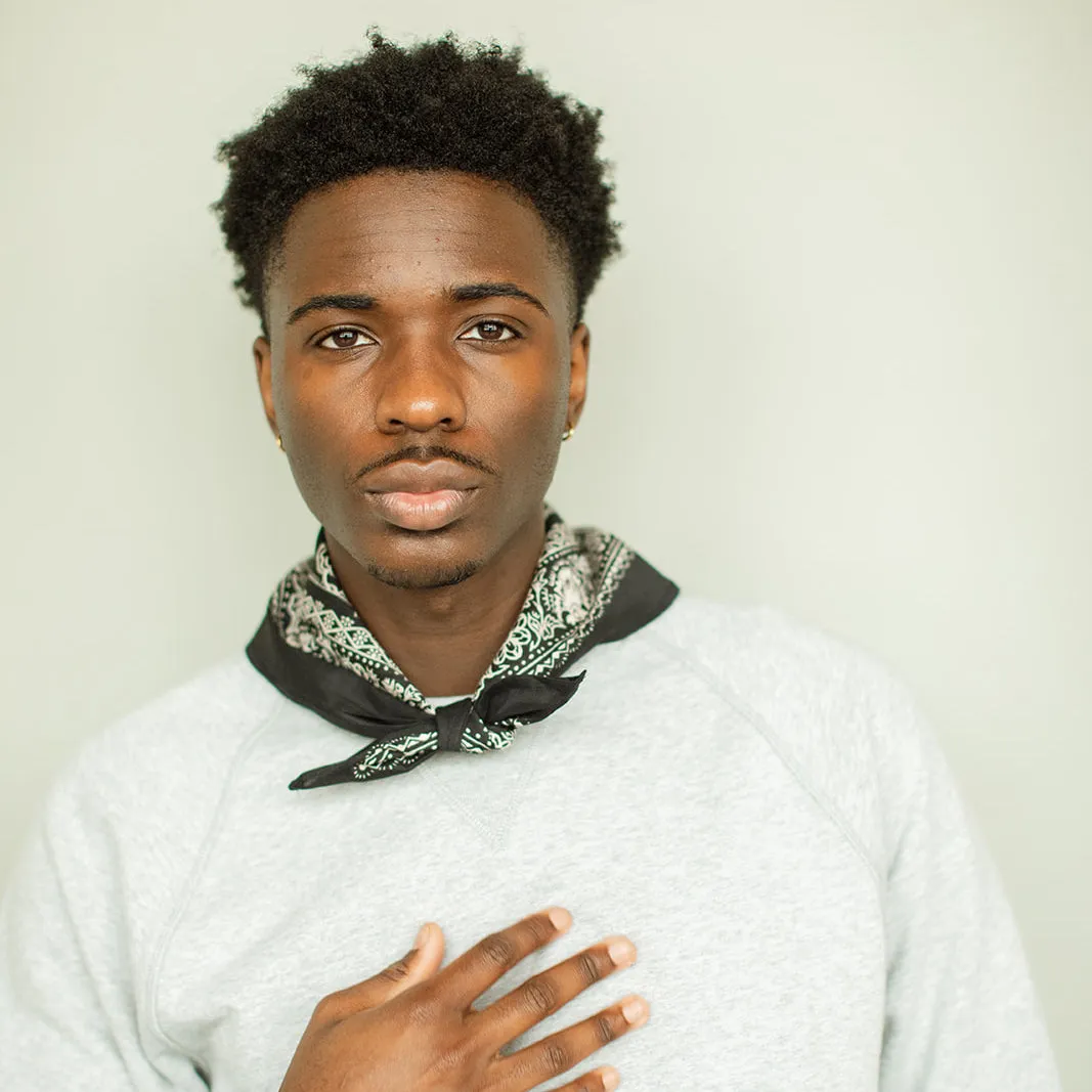 Cotton Rosey Bandana | Black sold by Last Chance Textiles product image thumbnail 2