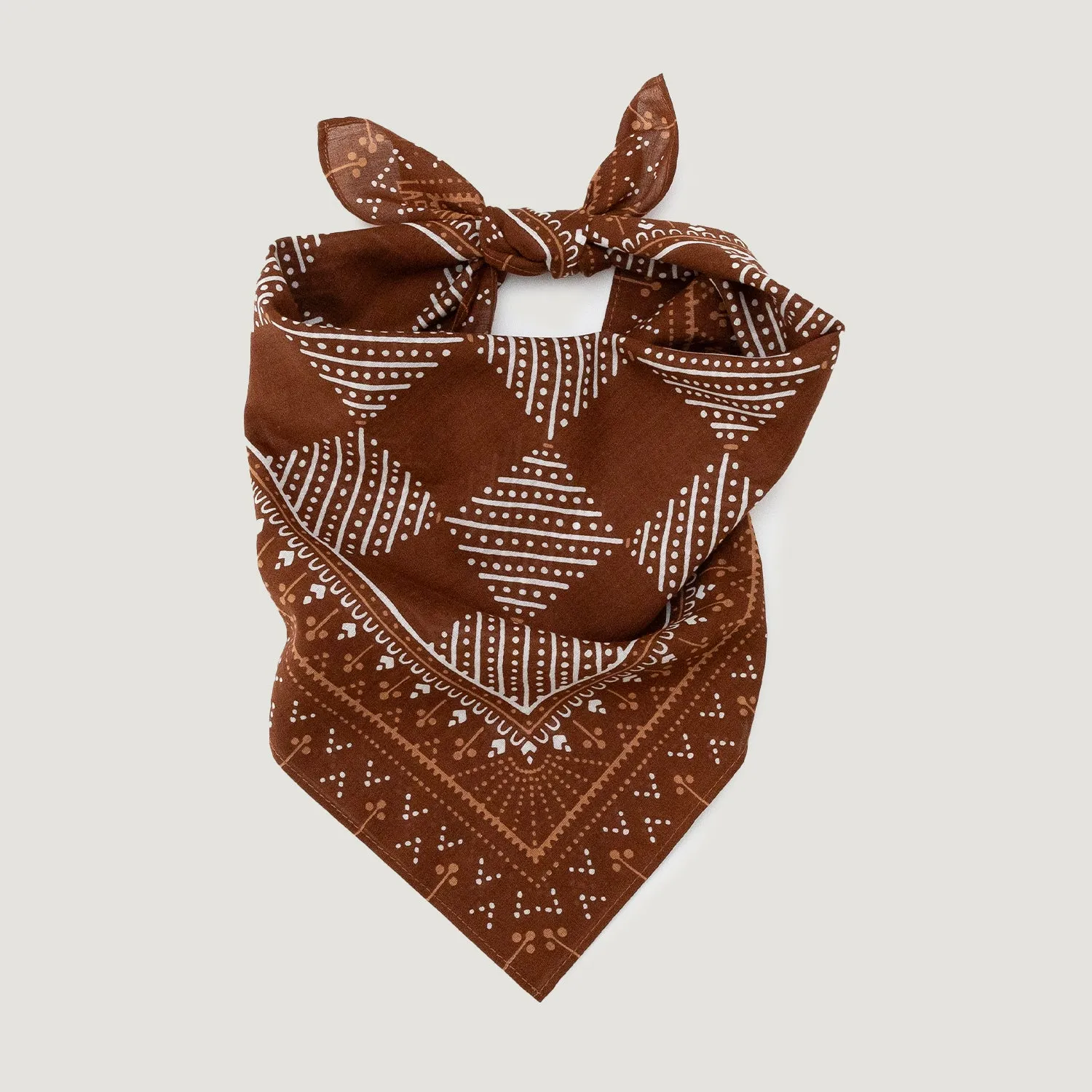 Cotton Checker Bandana | Cocoa sold by Last Chance Textiles product image thumbnail 3