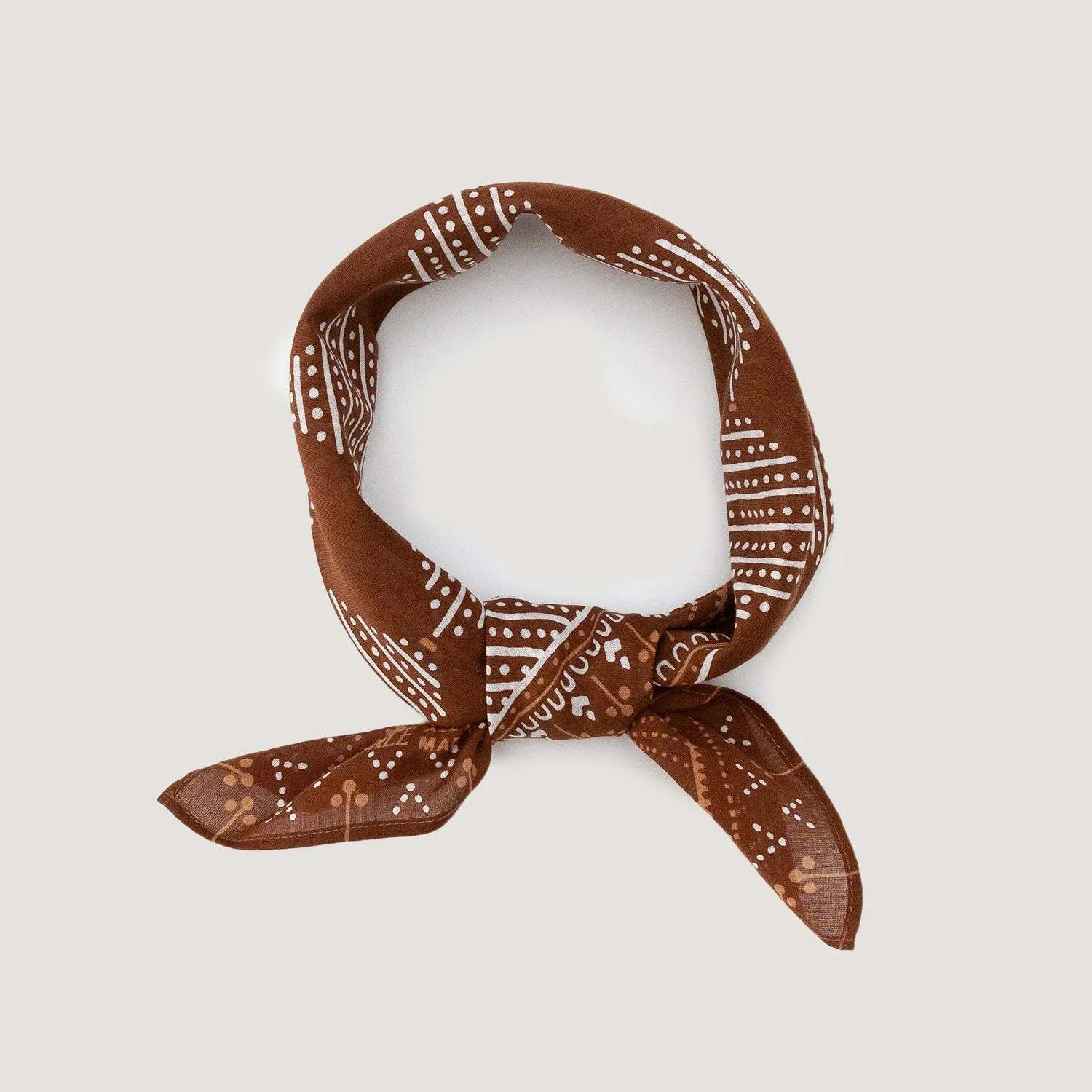 Cotton Checker Bandana | Cocoa sold by Last Chance Textiles product image thumbnail 4