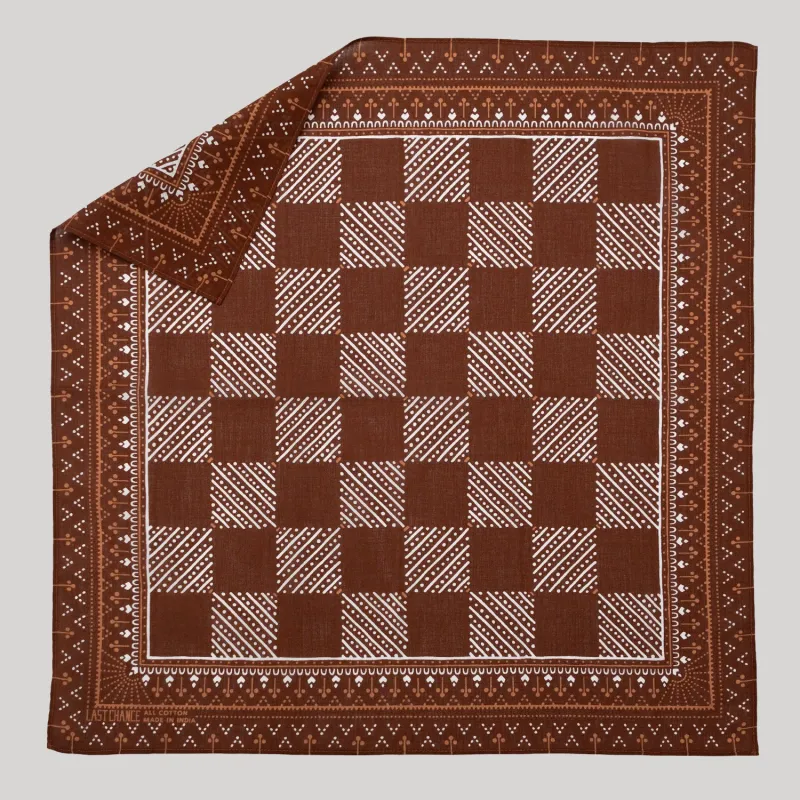Cotton Checker Bandana | Cocoa made by Last Chance Textiles