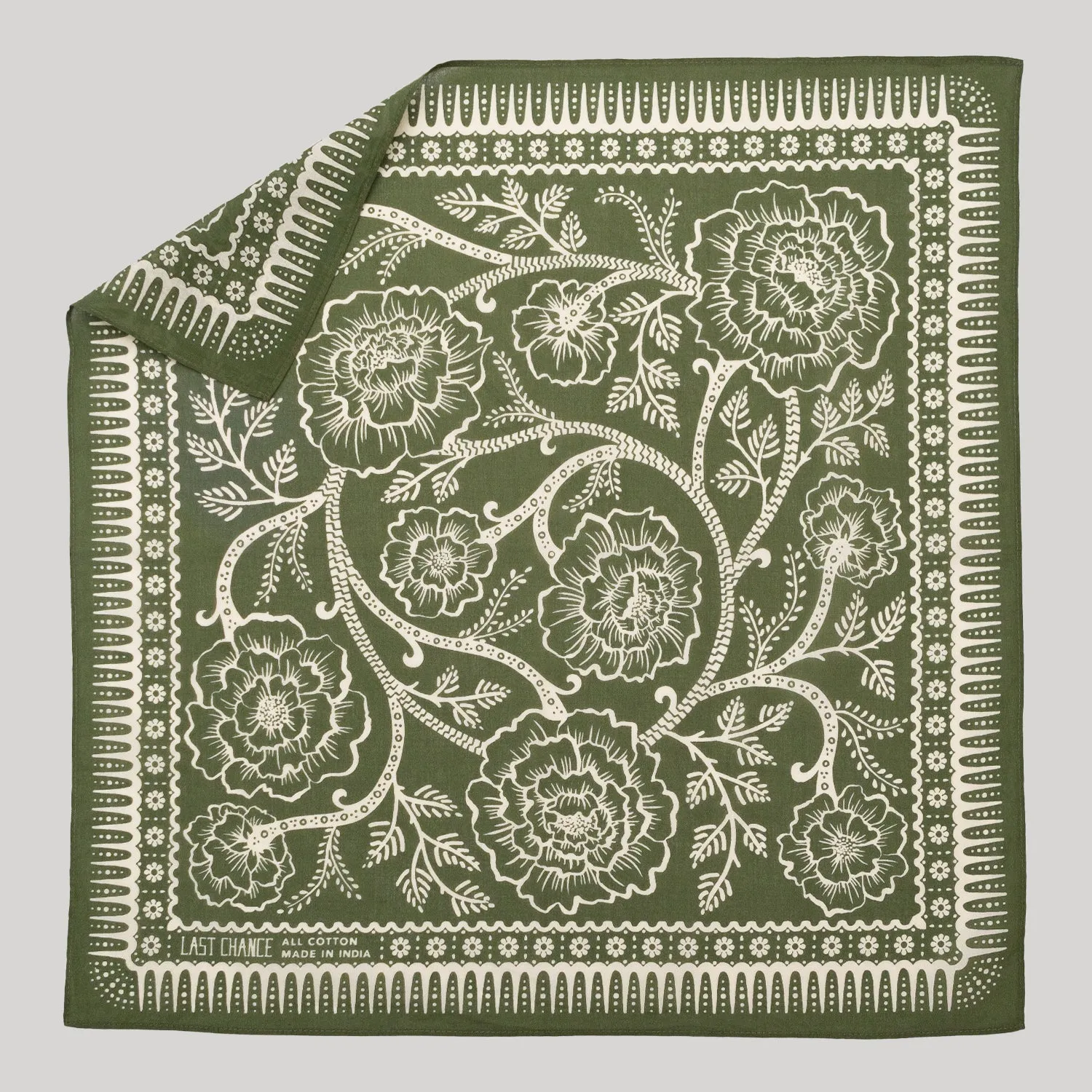 Cotton Ramble Bandana | Cactus sold by Last Chance Textiles