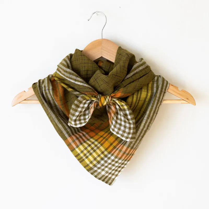 Khadi Cowboy Scarf - Amboy in Moss sold by Last Chance Textiles