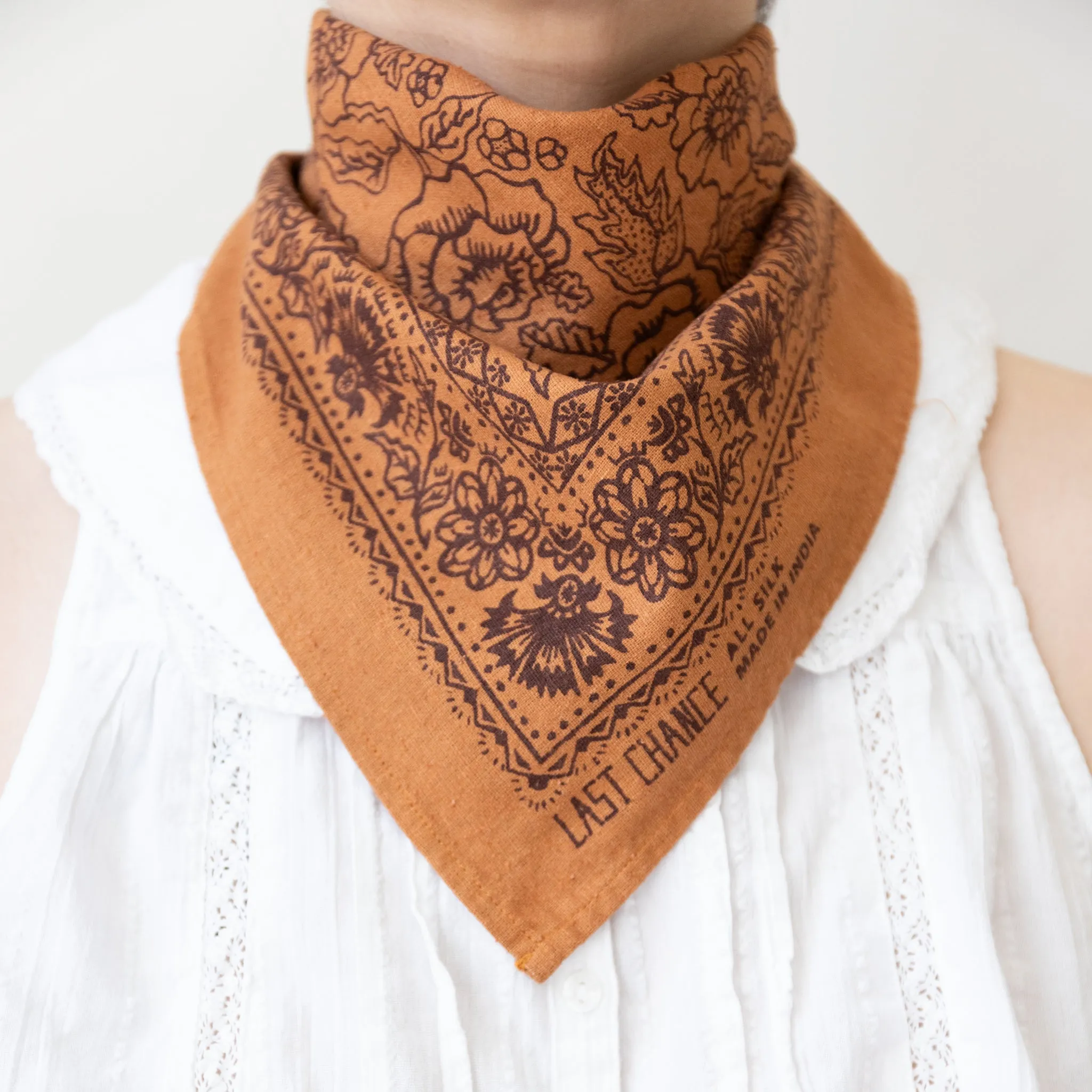 Natural Dye Silk Bandana | Golden Oak sold by Last Chance Textiles product image thumbnail 2