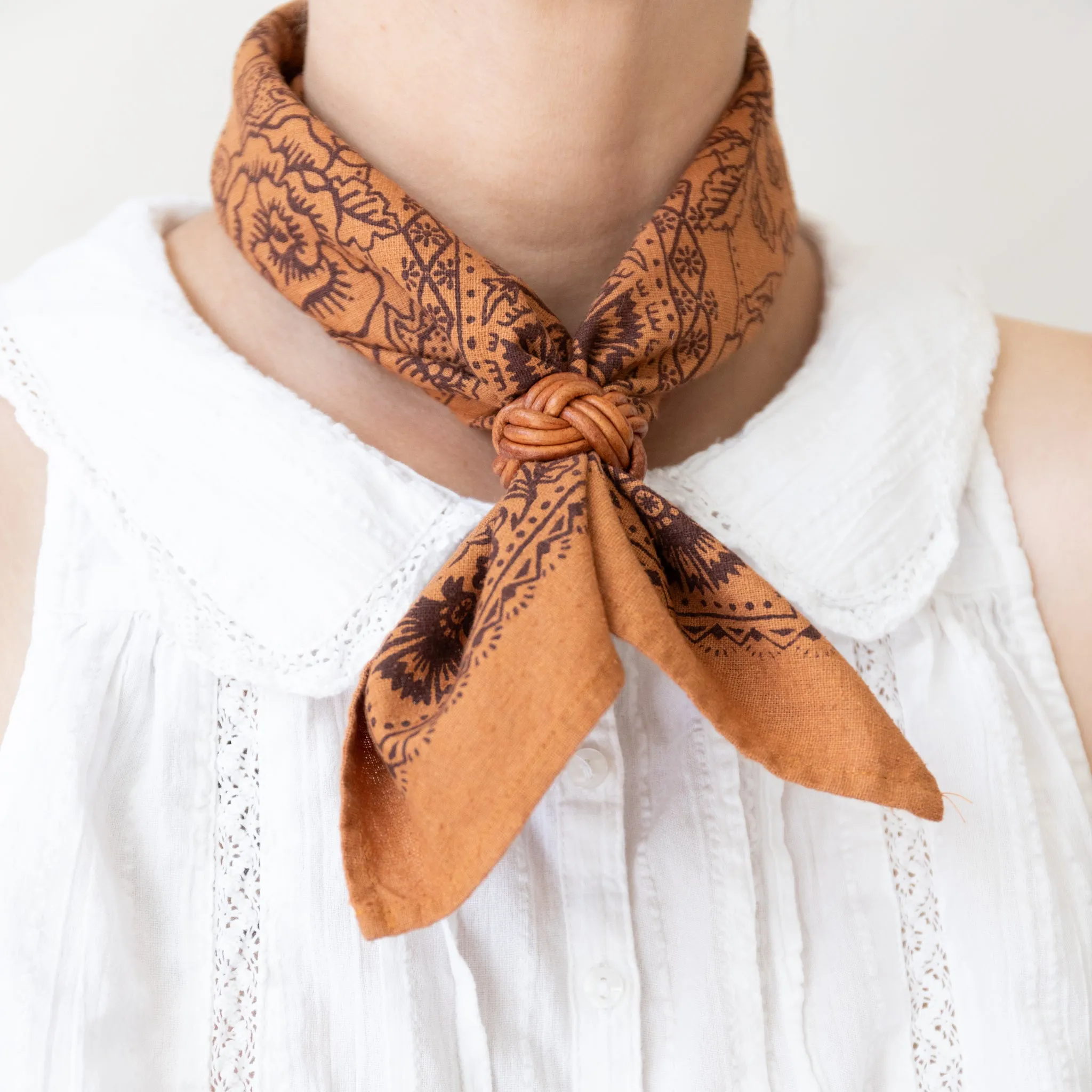 Natural Dye Silk Bandana | Golden Oak sold by Last Chance Textiles product image thumbnail 4