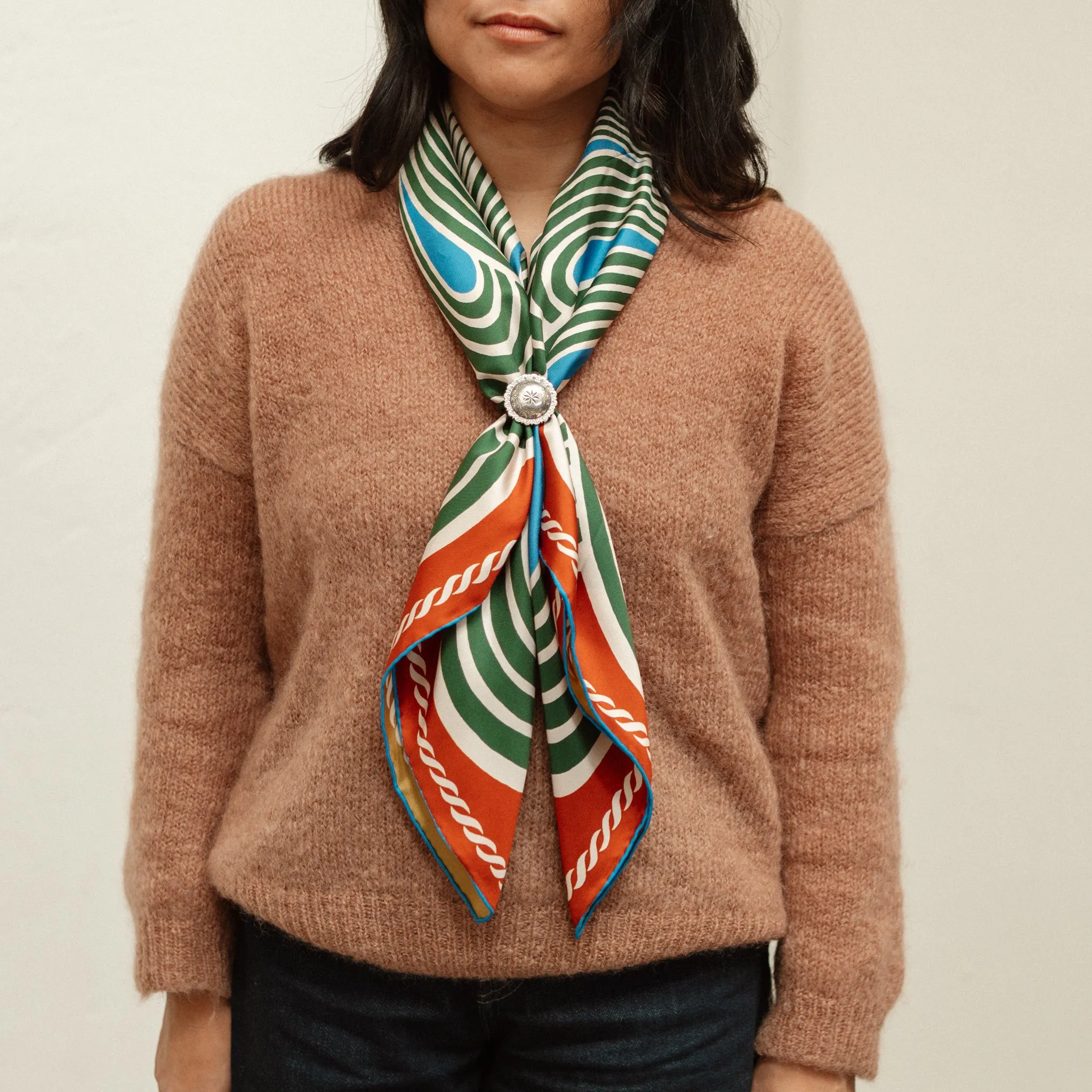 Twofer Silk Scarf - Spiral (PRE-ORDER AUGUST DELIVERY) sold by Last Chance Textiles product image thumbnail 2