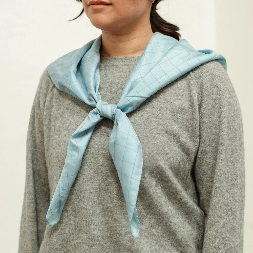 Light Silk Cowboy Scarf - Cass in Sky (PRE-ORDER AUGUST DELIVERY) sold by Last Chance Textiles