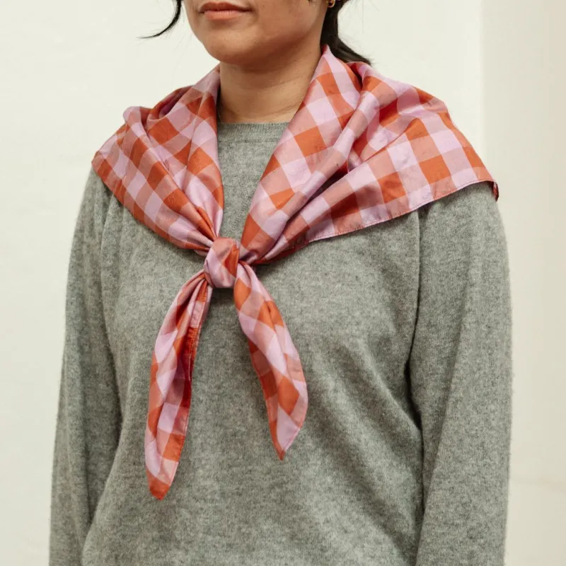 Light Silk Cowboy Scarf - Guthrie in Rust (PRE-ORDER AUGUST DELIVERY) made by Last Chance Textiles