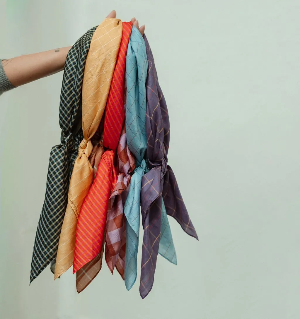 Light Silk Cowboy Scarf - Guthrie in Rust (PRE-ORDER AUGUST DELIVERY) sold by Last Chance Textiles product image thumbnail 2