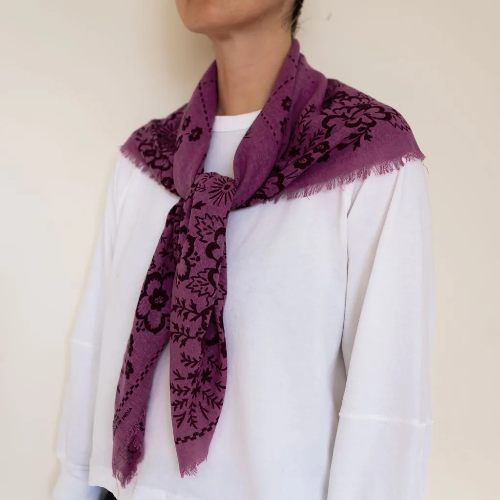 Big Silk Noil Bandana | Berry (PRE-ORDER AUGUST DELIVERY) sold by Last Chance Textiles