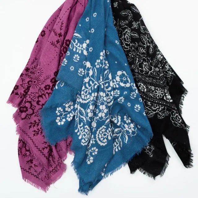 Big Silk Noil Bandana | Indigo (PRE-ORDER AUGUST DELIVERY) sold by Last Chance Textiles product image thumbnail 4