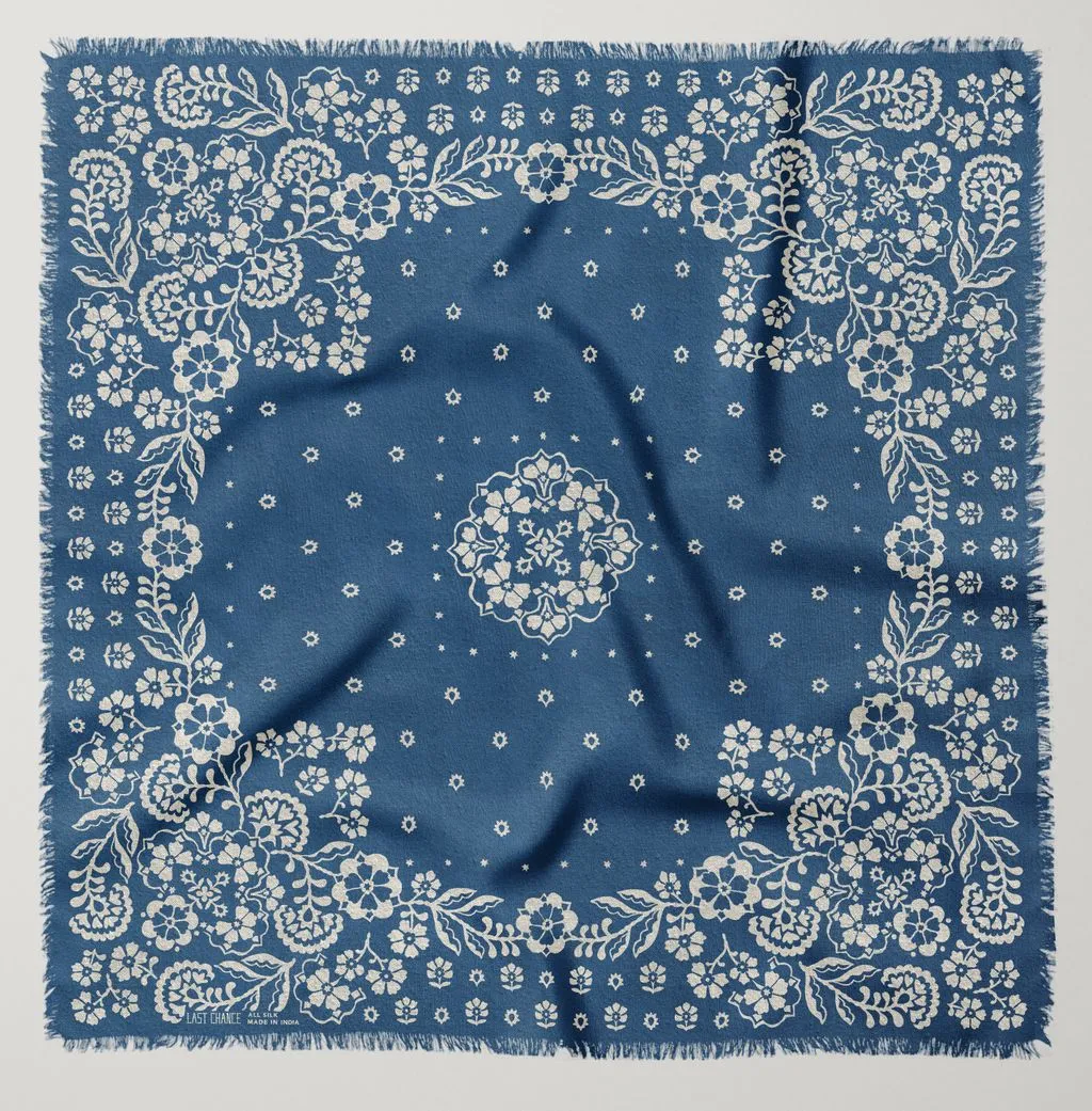 Big Silk Noil Bandana | Indigo (PRE-ORDER AUGUST DELIVERY) sold by Last Chance Textiles product image thumbnail 5