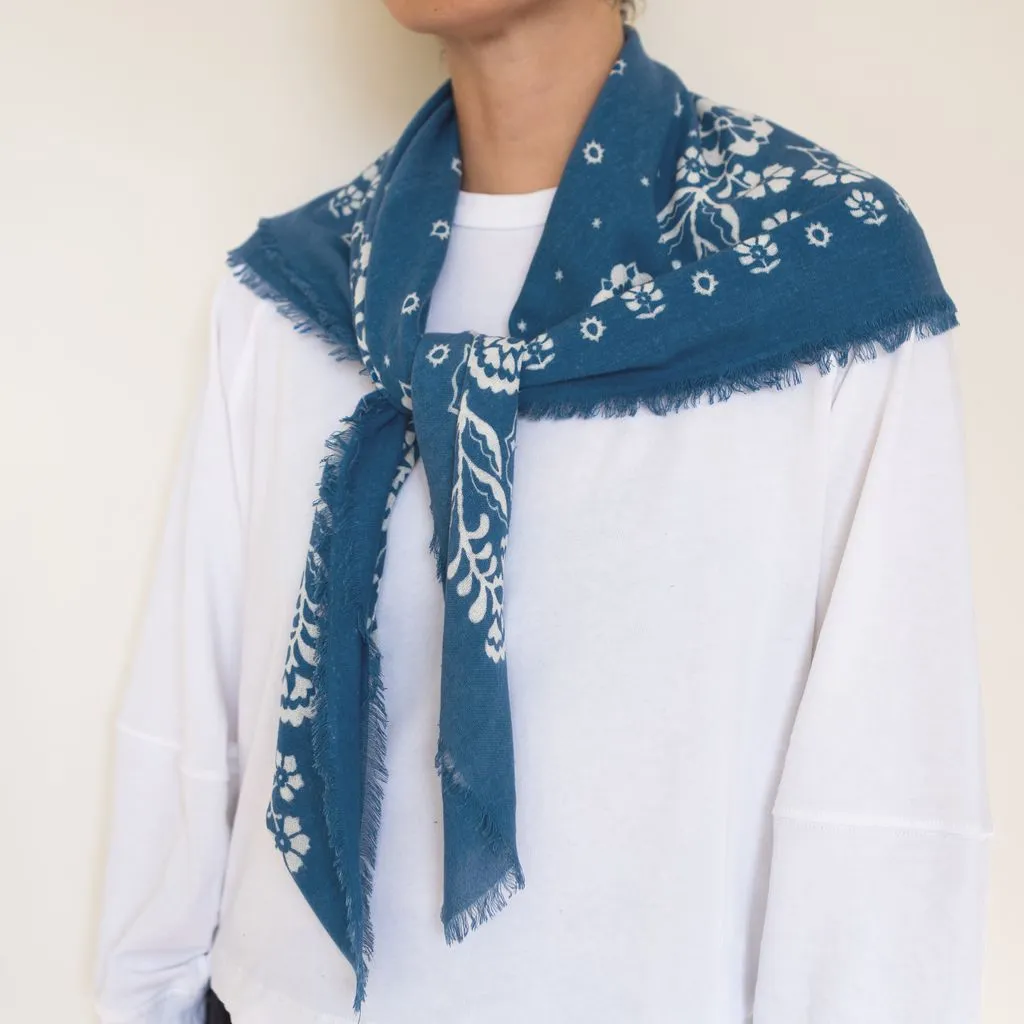 Big Silk Noil Bandana | Indigo (PRE-ORDER AUGUST DELIVERY) sold by Last Chance Textiles