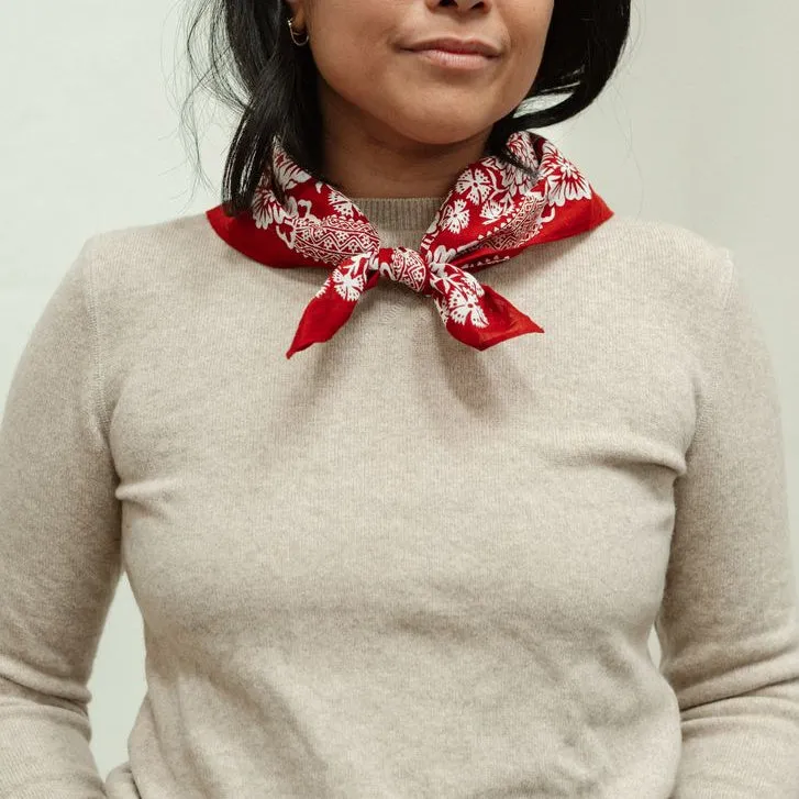 Cotton Blossom Bandana | Brick (PRE-ORDER AUGUST DELIVERY) sold by Last Chance Textiles product image thumbnail 2