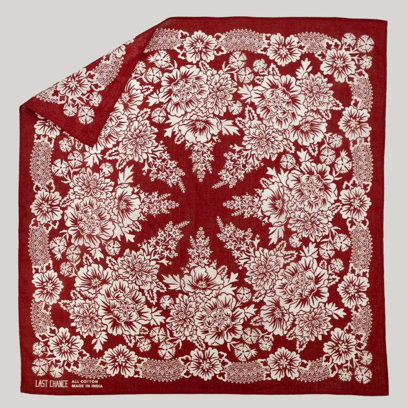 Cotton Blossom Bandana | Brick (PRE-ORDER AUGUST DELIVERY) sold by Last Chance Textiles