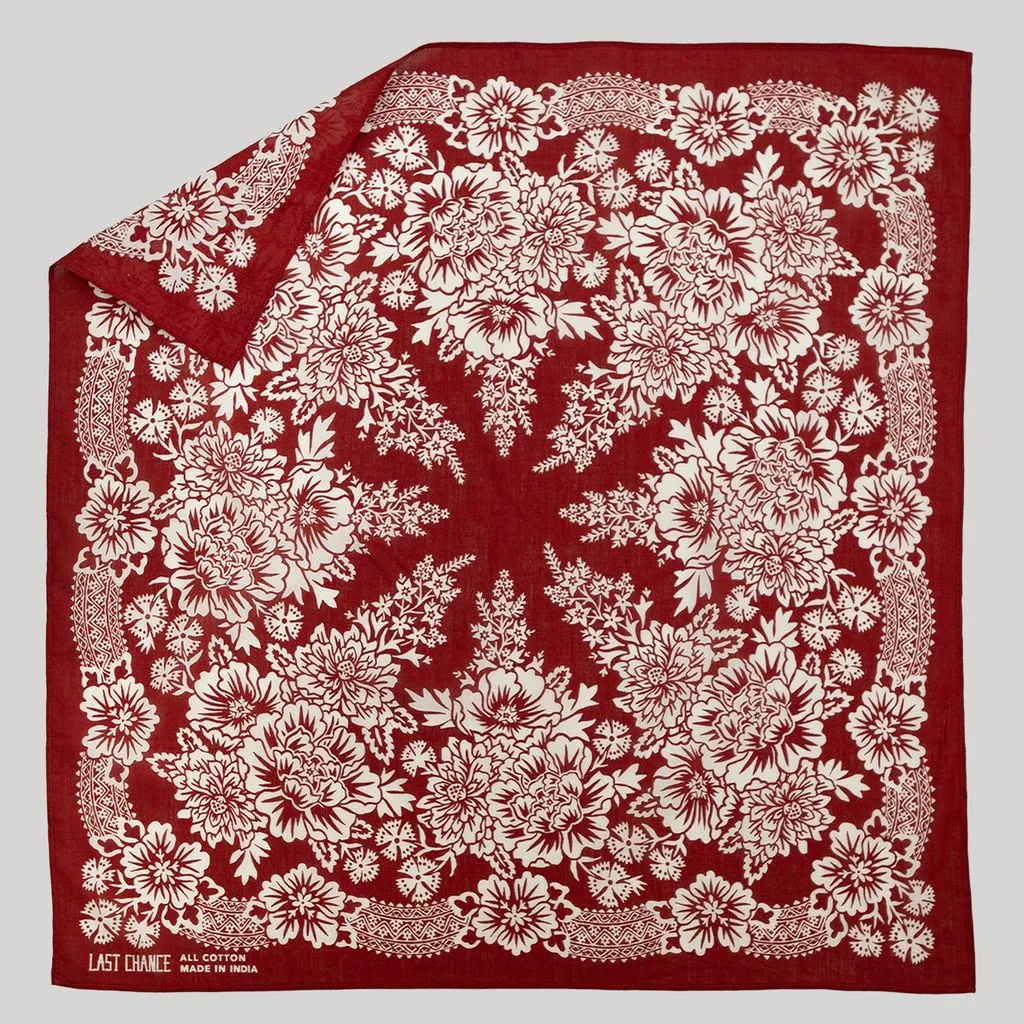 Cotton Blossom Bandana | Brick (PRE-ORDER AUGUST DELIVERY) sold by Last Chance Textiles