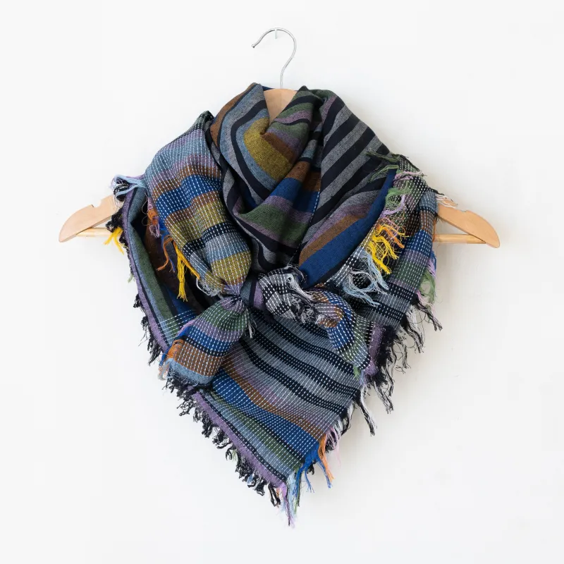 Khadi Cowboy Scarf - Olema in Night Meadow sold by Last Chance Textiles