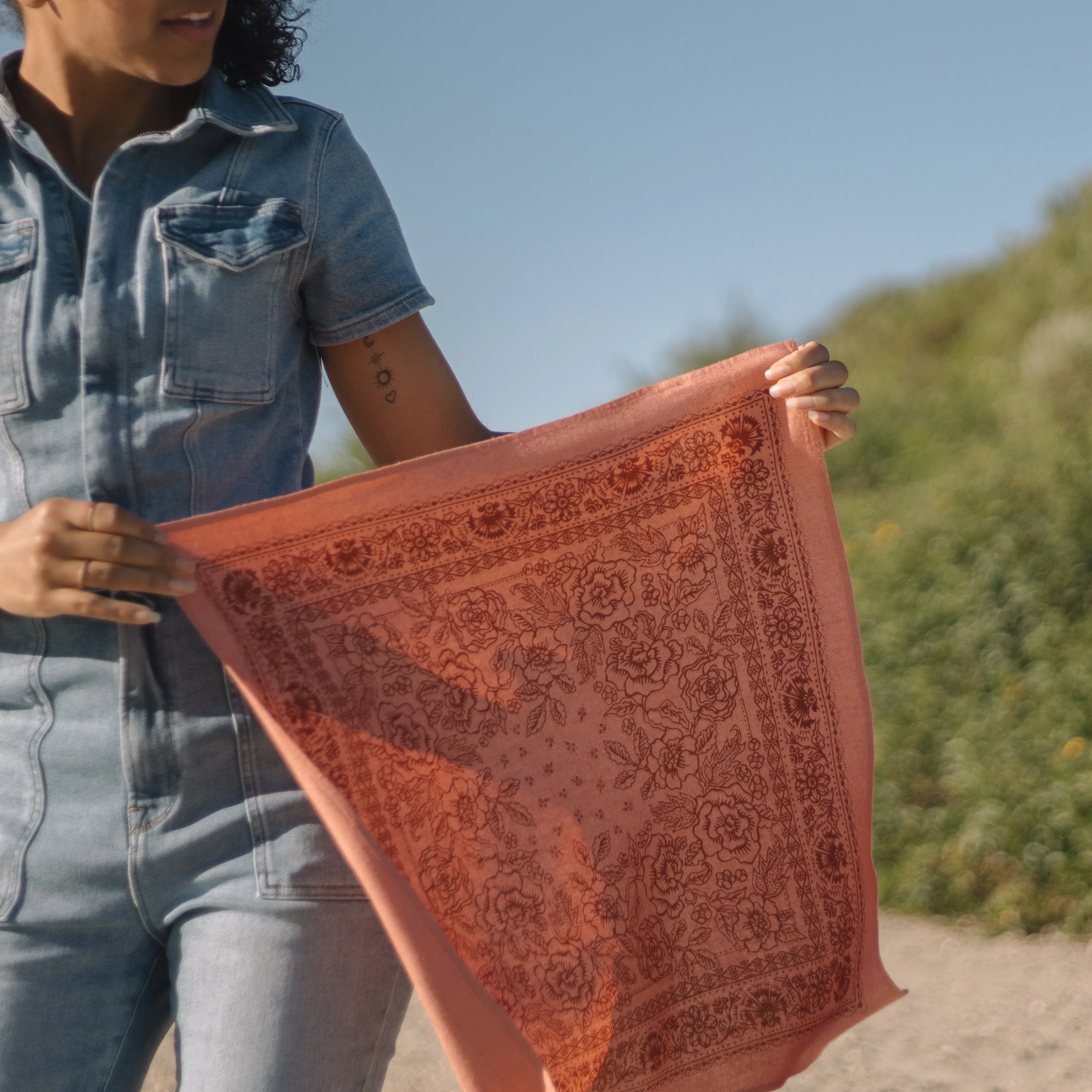 Natural Dye Silk Bandana | Cameo Pink (PRE-ORDER FEBRUARY DELIVERY) sold by Last Chance Textiles product image thumbnail 2